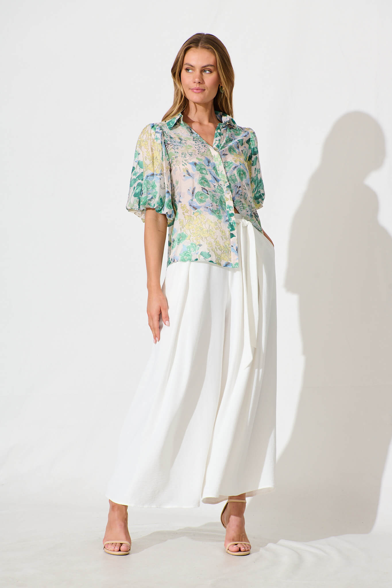 Aeryn Shirt In Green Vintage Floral