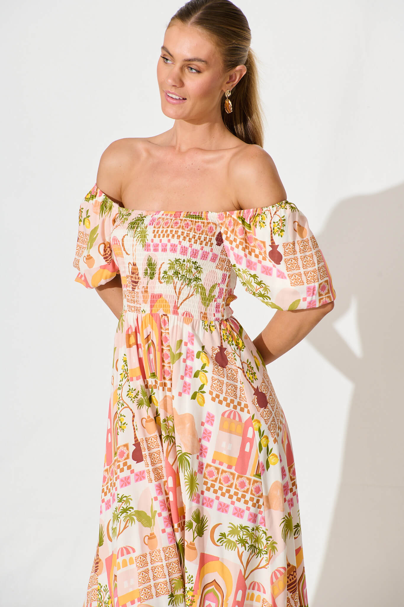 Mariam Midi Dress in Multi Print