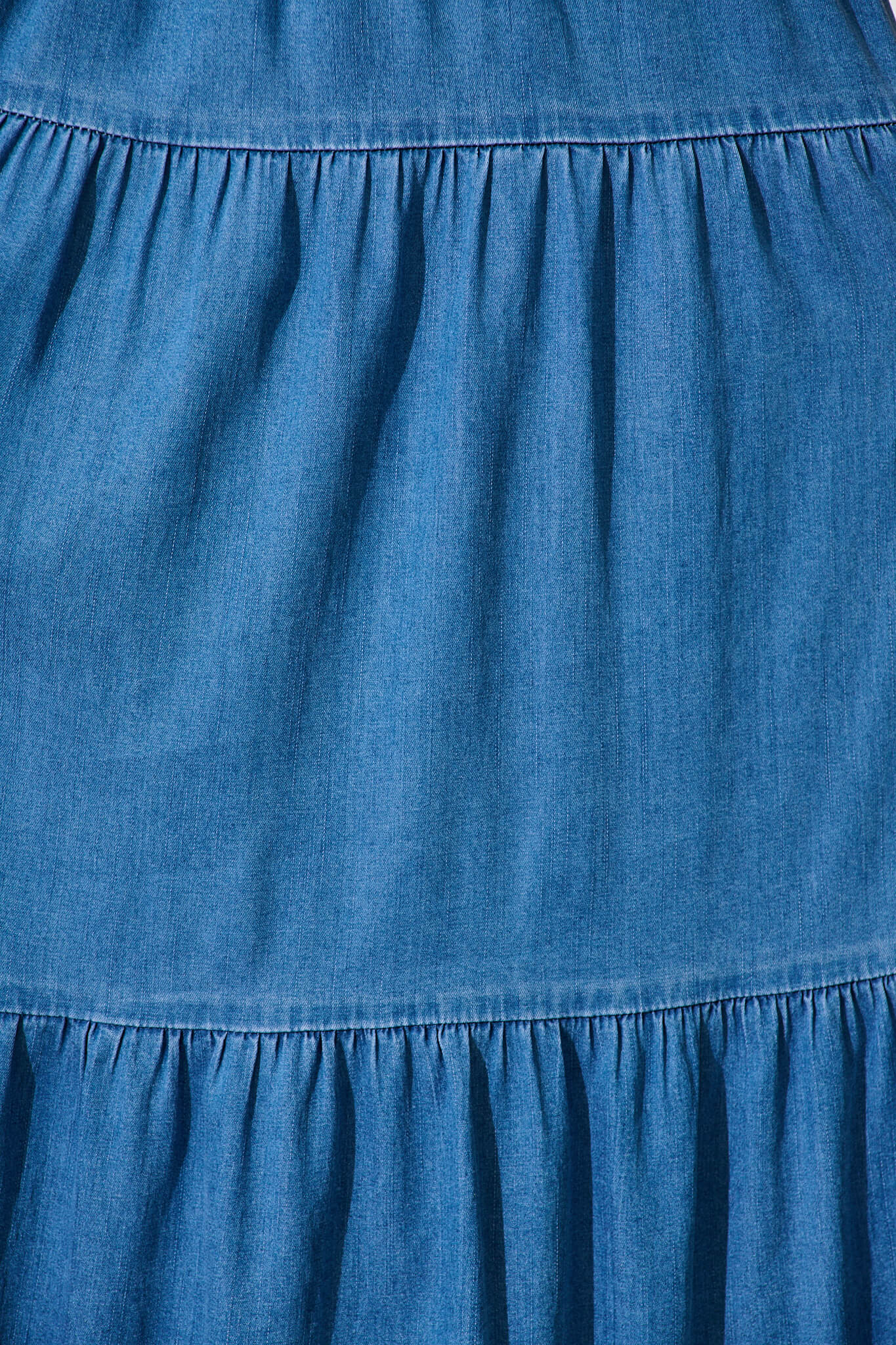 Seren Maxi Skirt in Mid Blue Denim