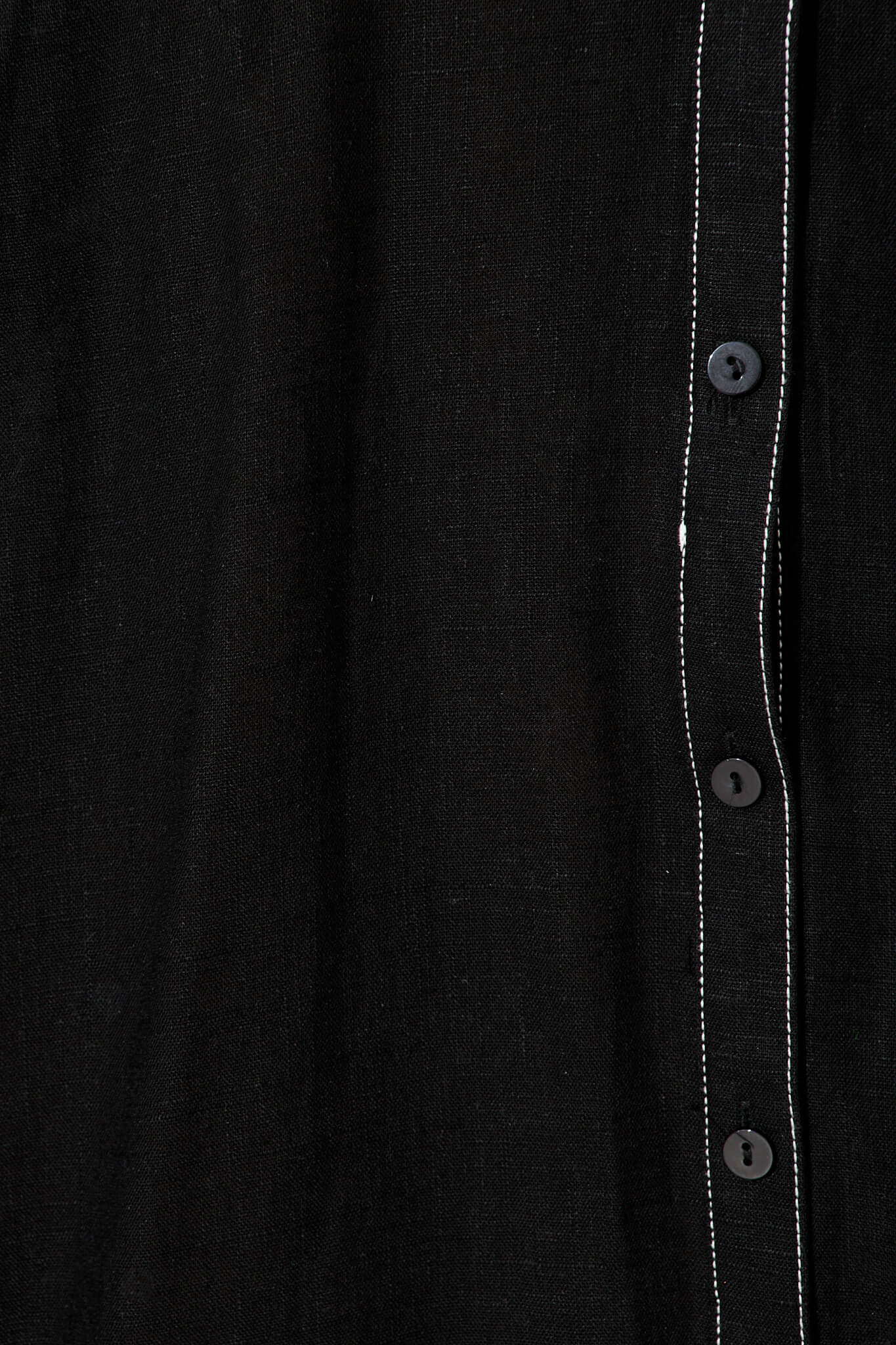 Cyrene Dress in Black Linen Blend