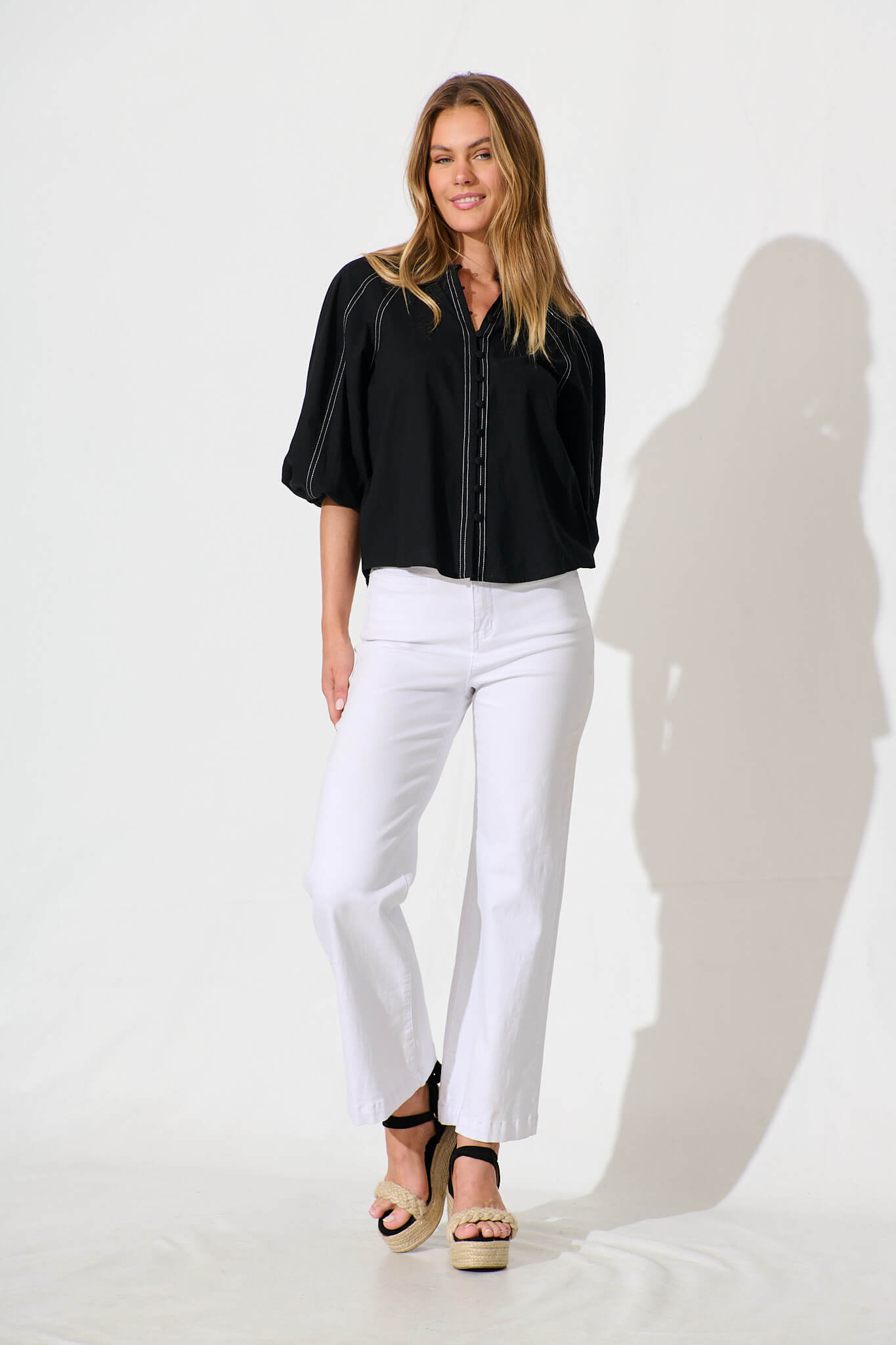 Fabiana Shirt in Black Cotton Blend