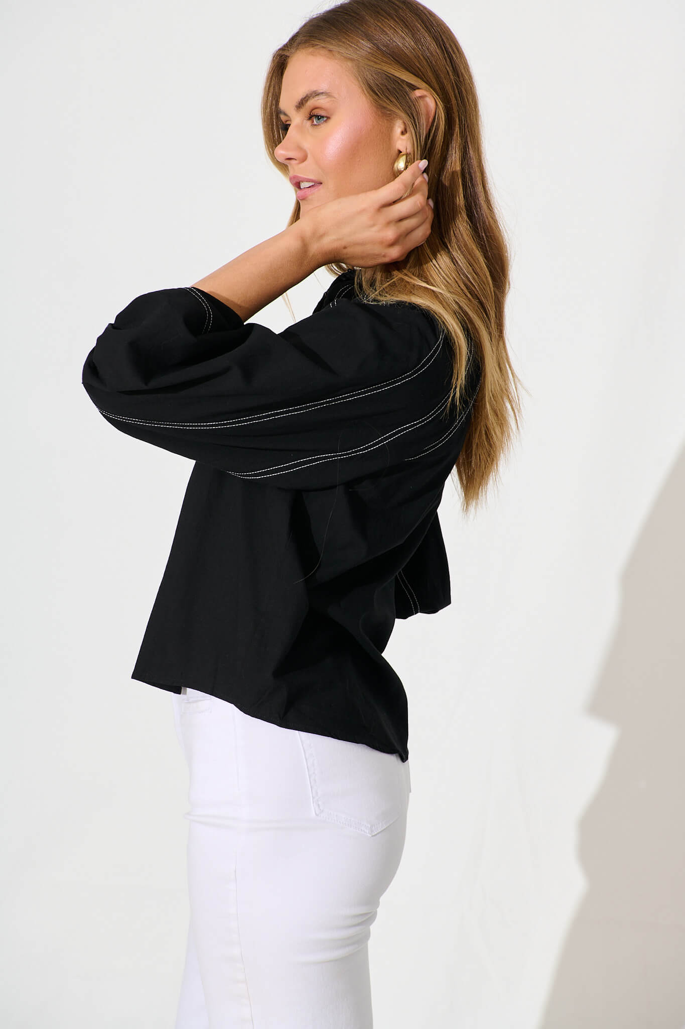 Fabiana Shirt in Black Cotton Blend