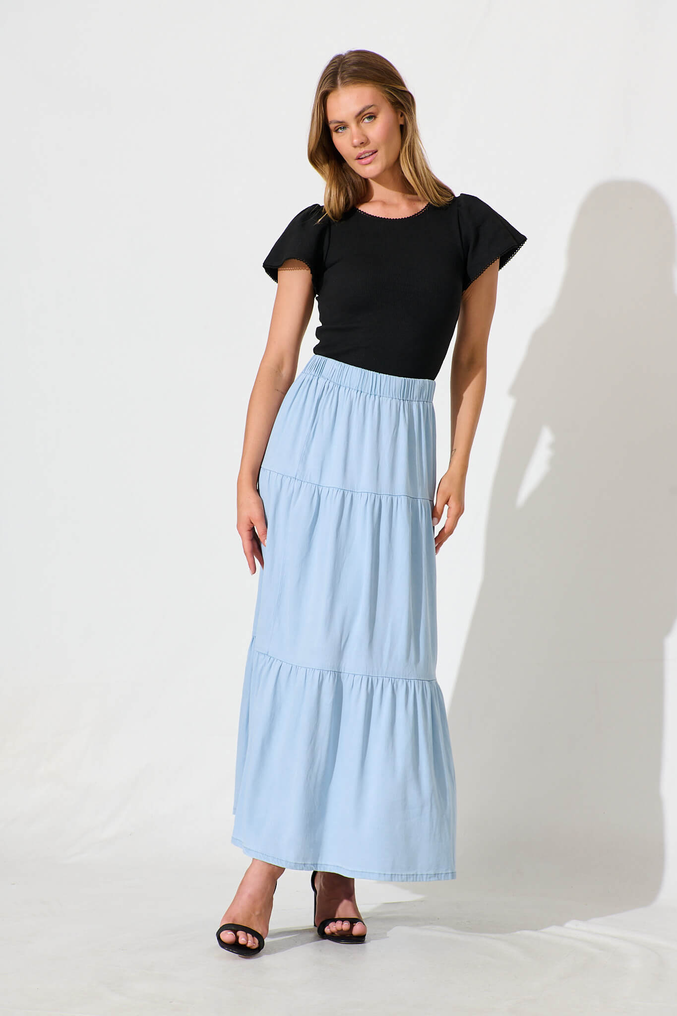 Marsha Top In Black Cotton