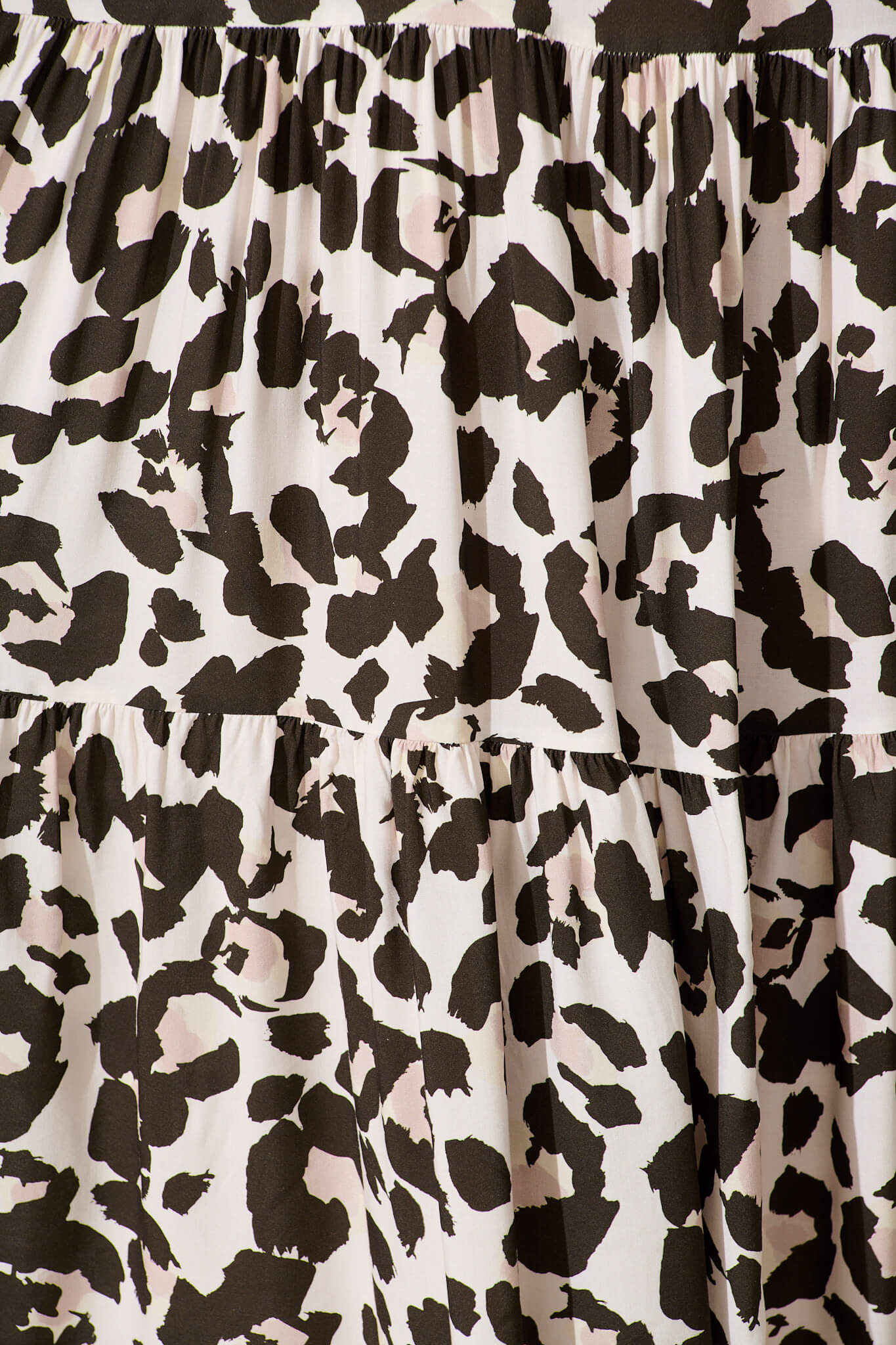 Nevi Tiered Midi Dress In Brown Leopard Print