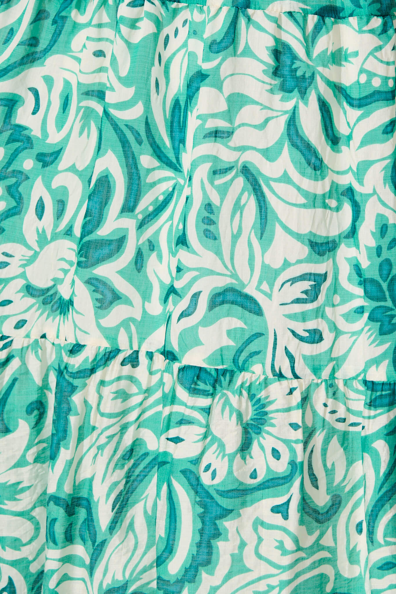 Palm Springs Midi Dress in Green and White Print