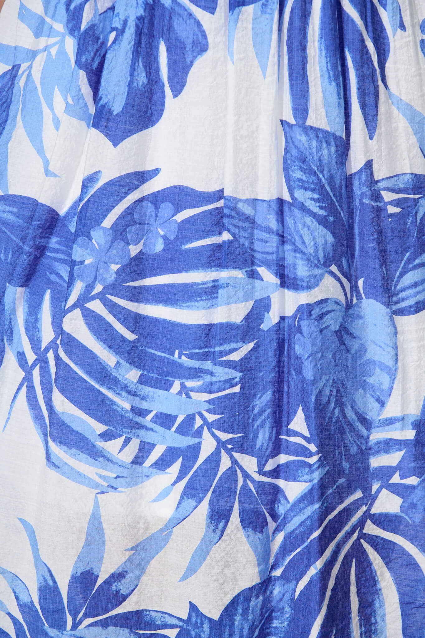 Lavita Midi Dress in Blue Leaf Print