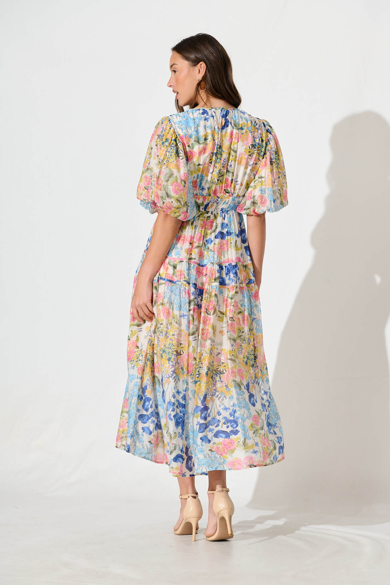 Amalie Midi Dress In Vintage Floral Print