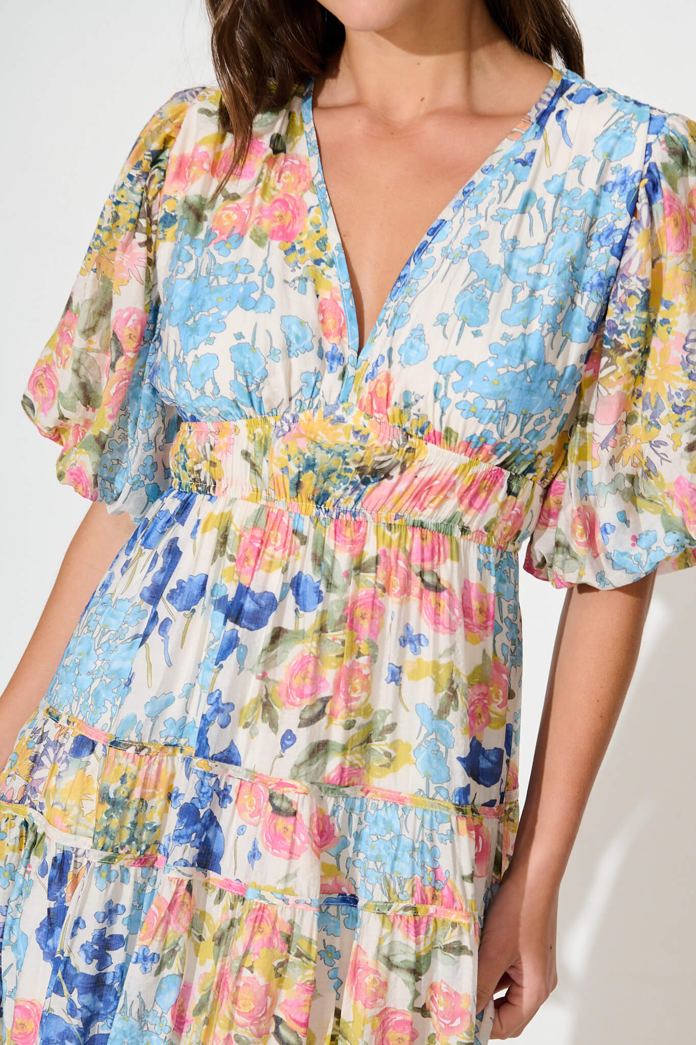 Amalie Midi Dress In Vintage Floral Print