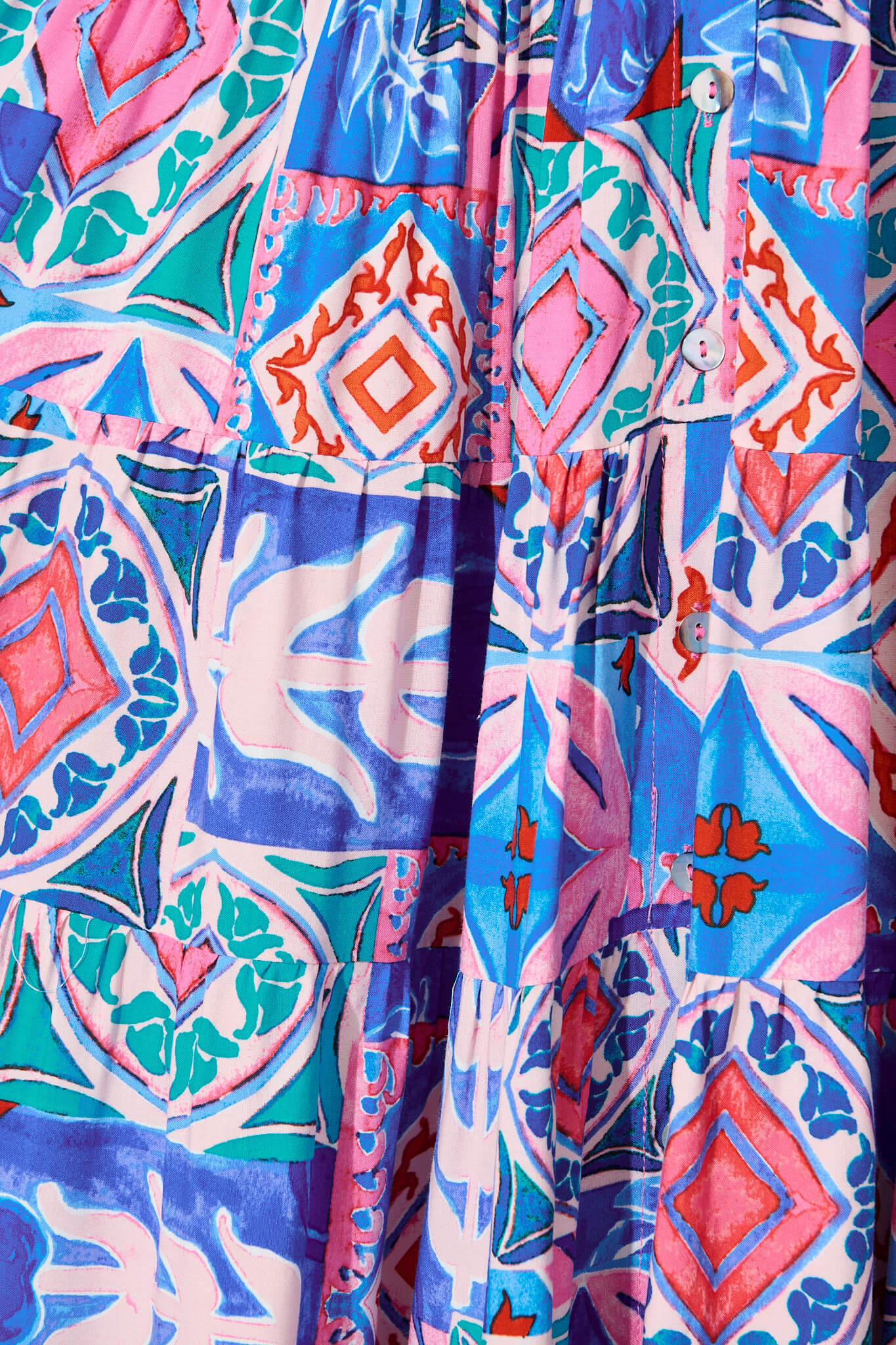 Awayday Midi Dress In Pink and Blue Multi Print