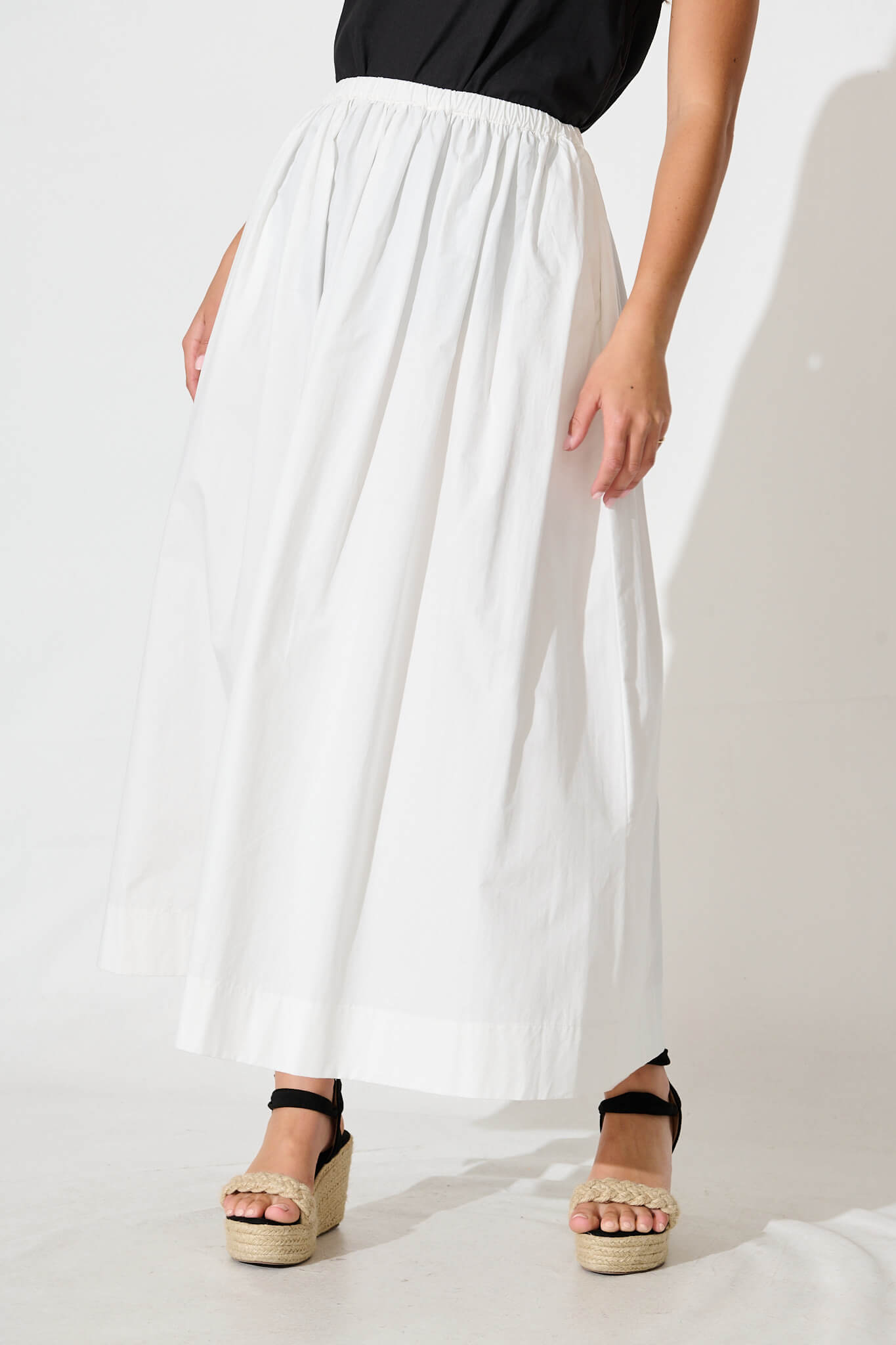 Keeney Maxi Skirt in White Cotton