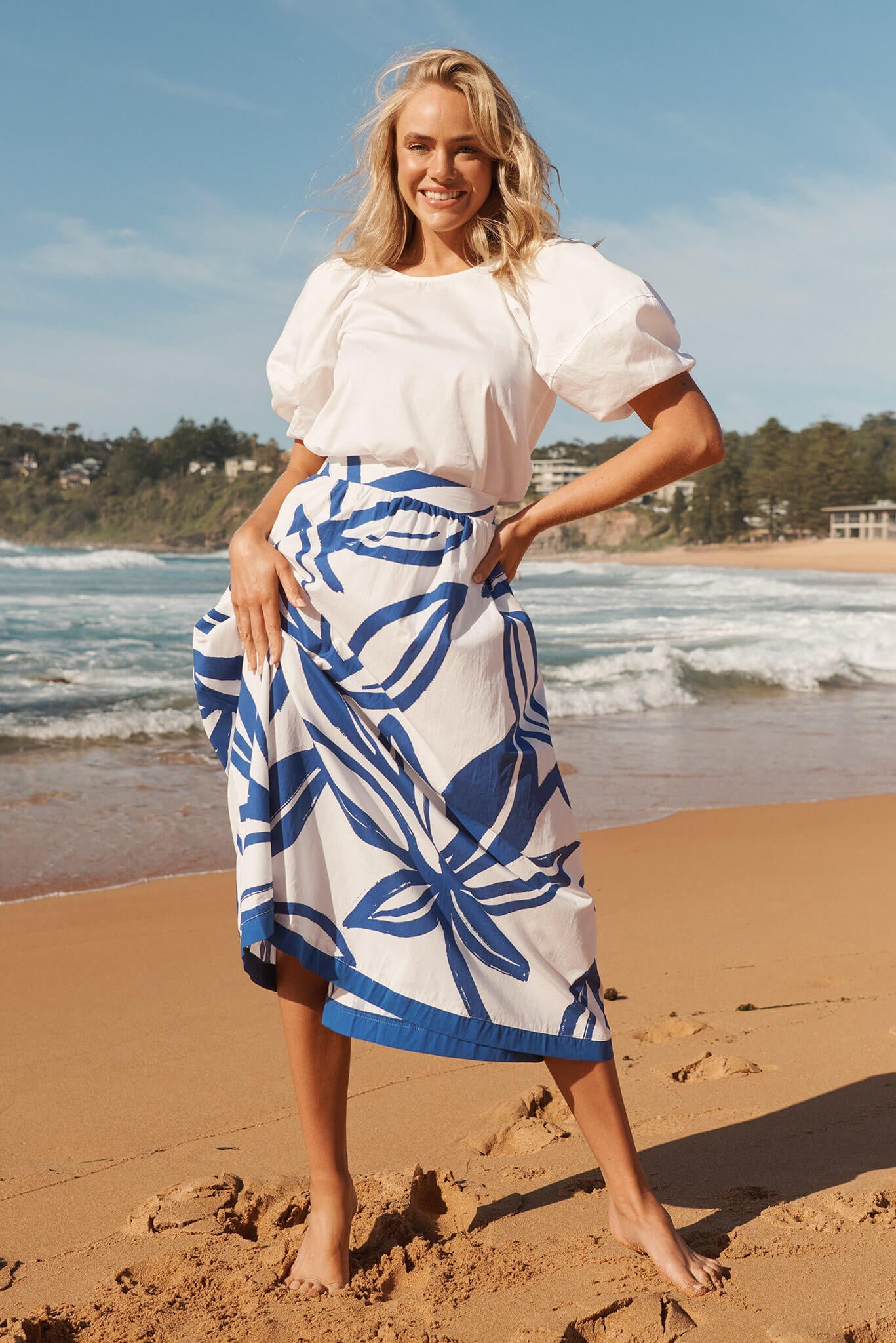 Beckett Top in White Cotton