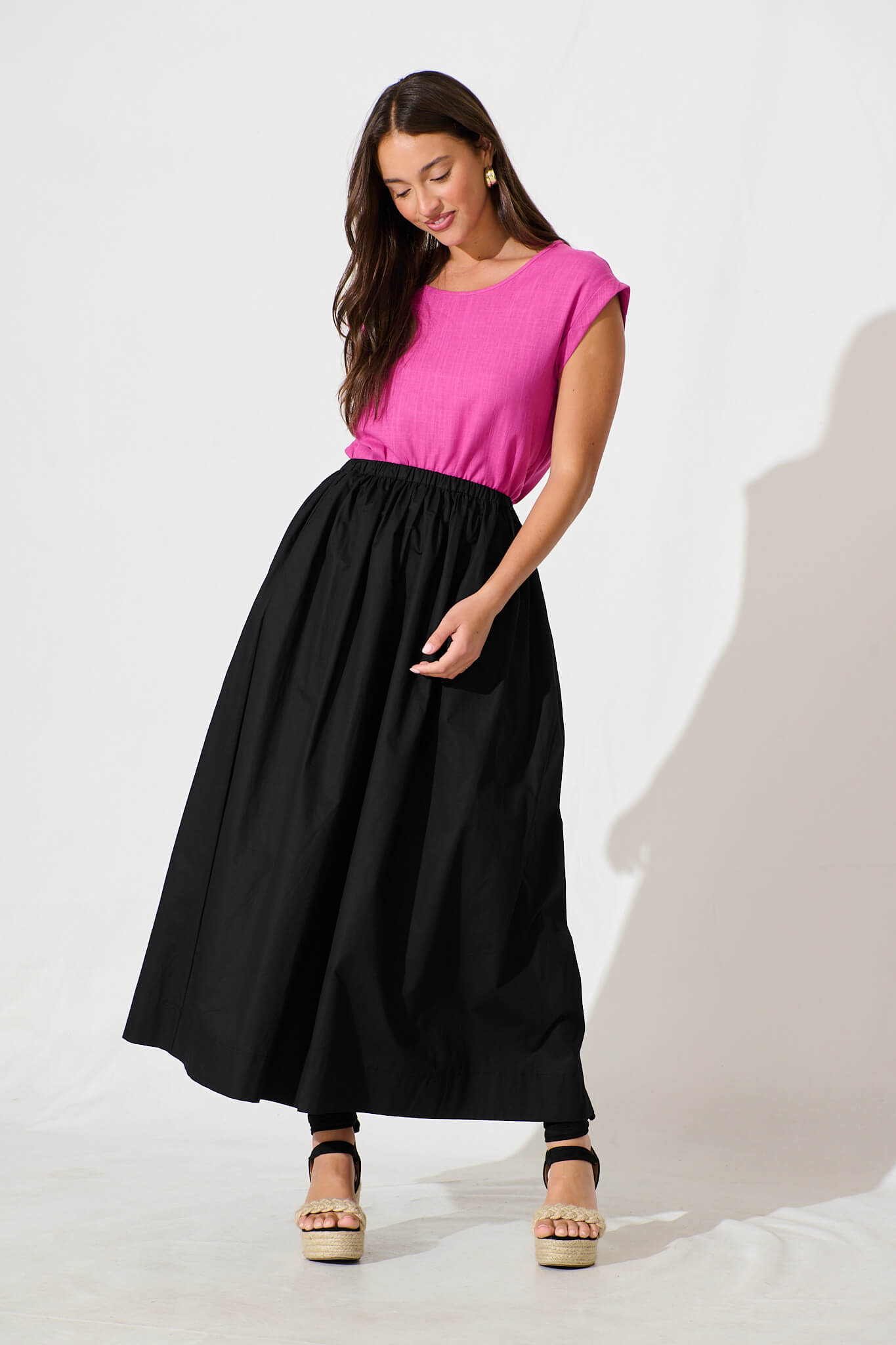 Rejina Top In Hot Pink Linen Blend