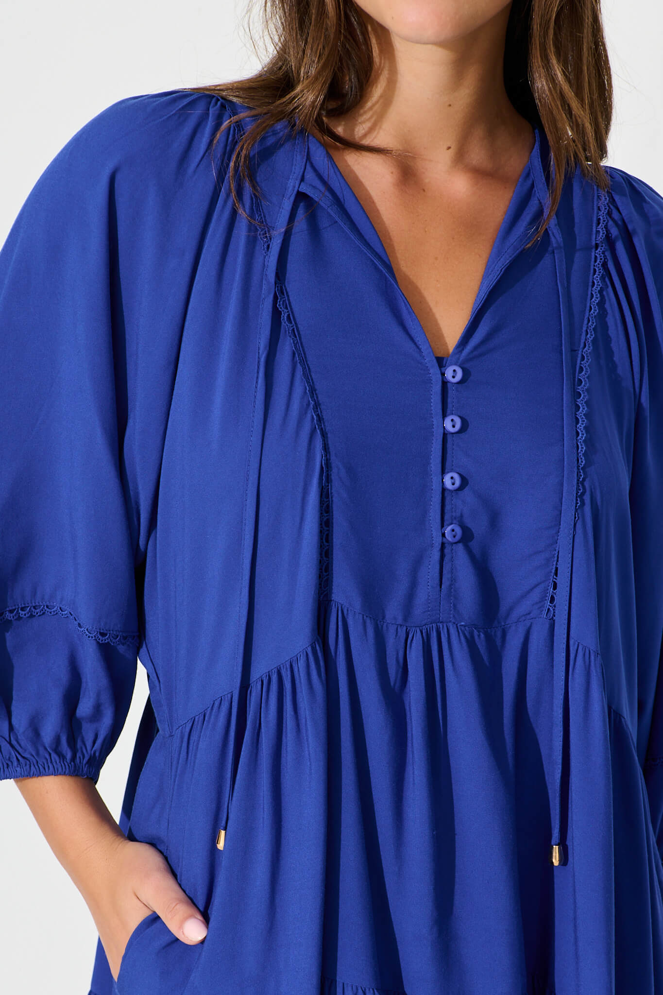 Barrymore Midi Smock Dress in Cobalt