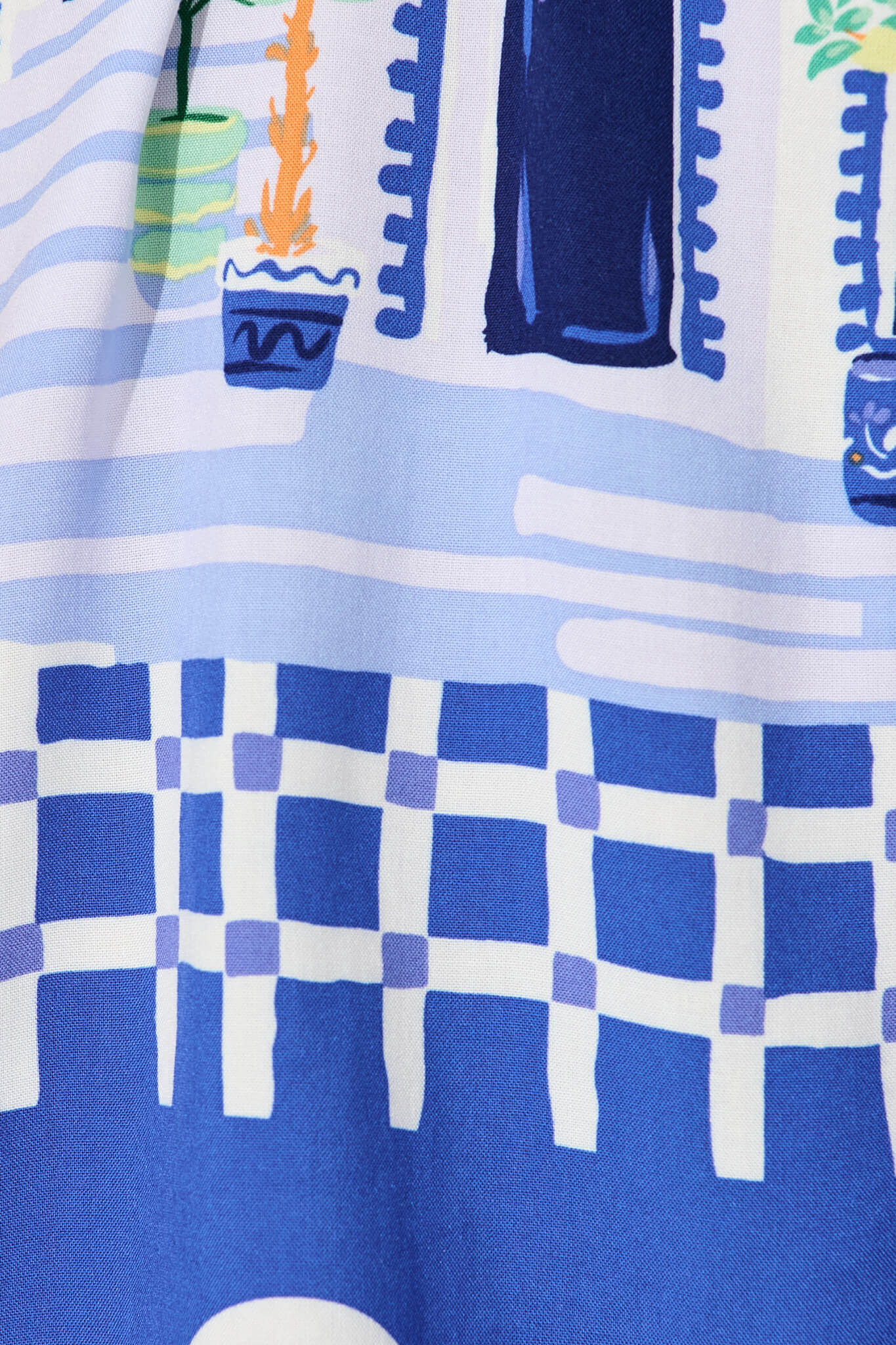 Miela Shirt Dress in Blue with White Print