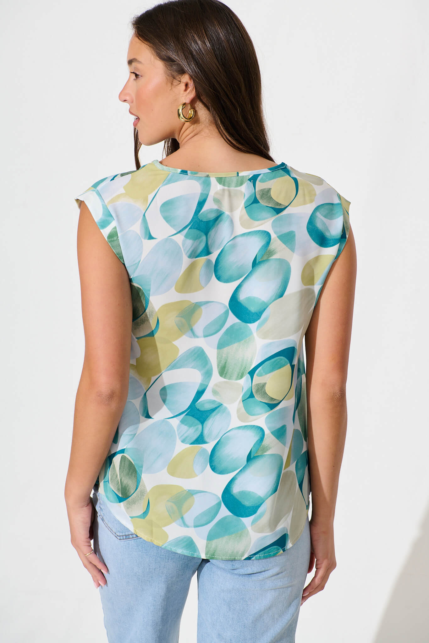 Rejina Top In Blue Multi