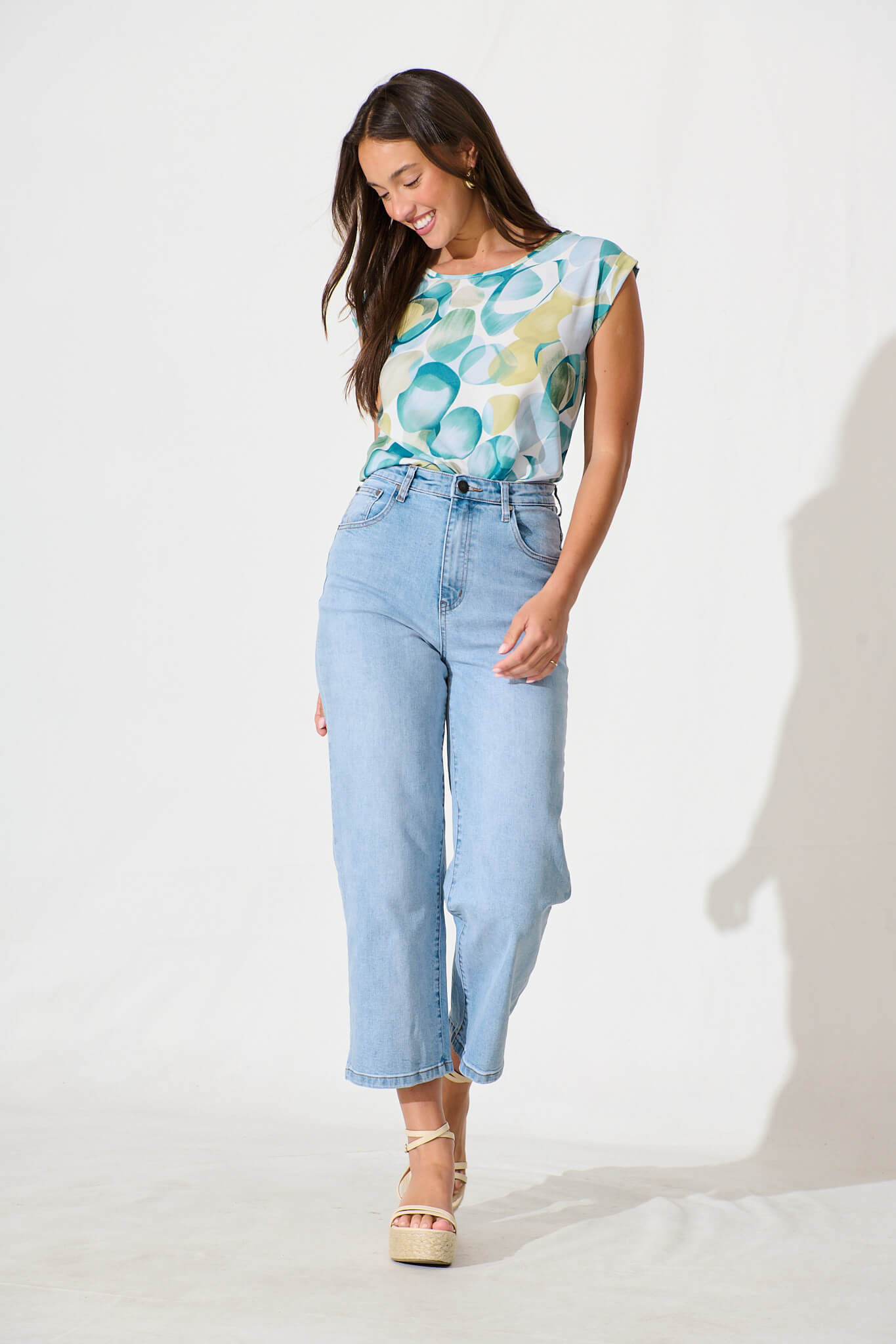 Rejina Top In Blue Multi