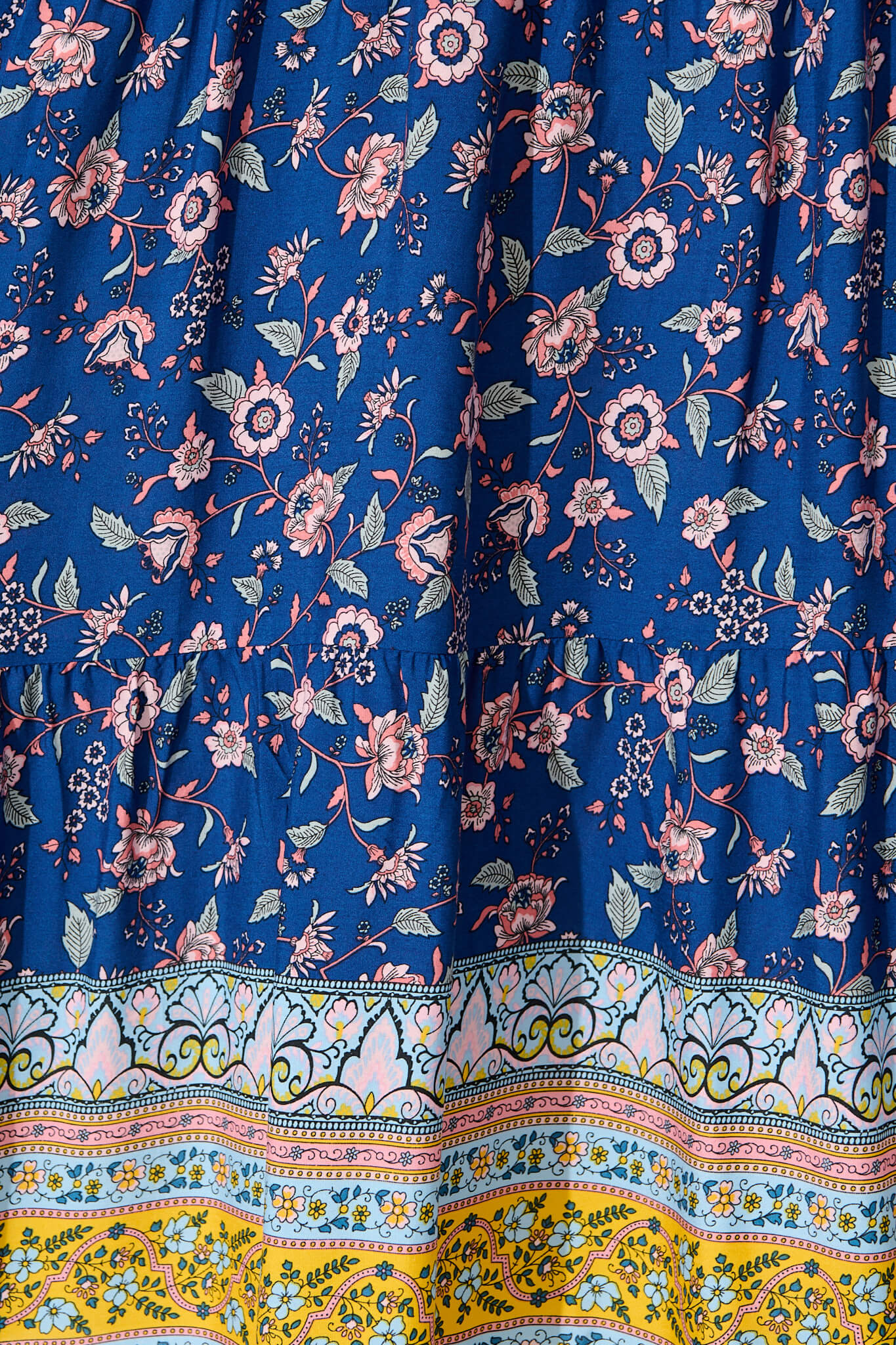 Barrymore Midi Smock Dress in Cobalt with Multi Print