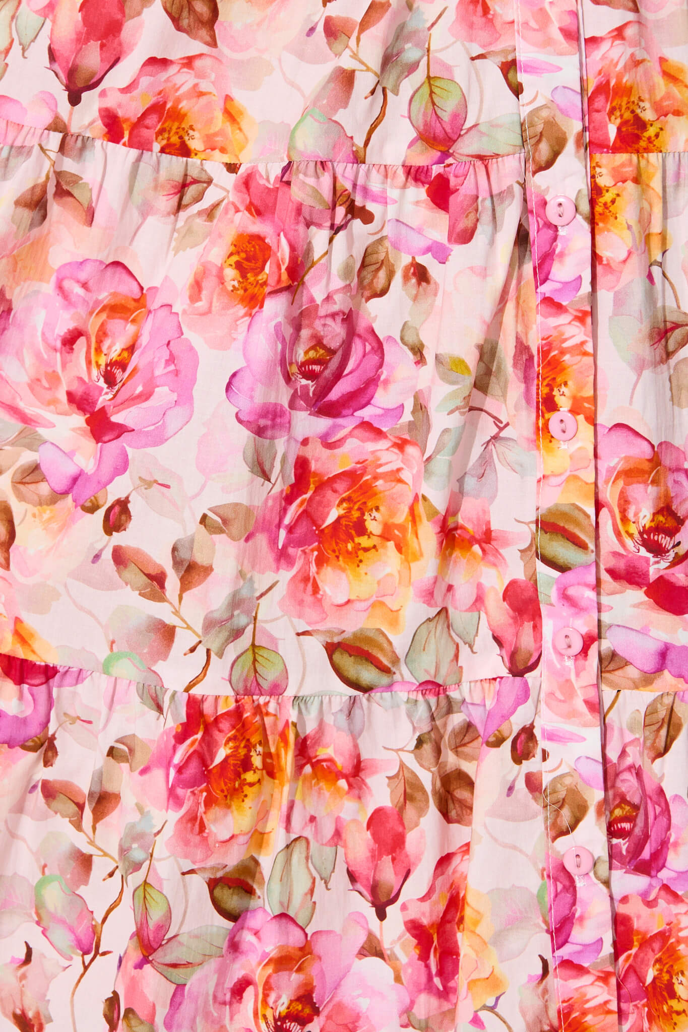 Saldana Smock Dress In Pink with Purple Floral Cotton