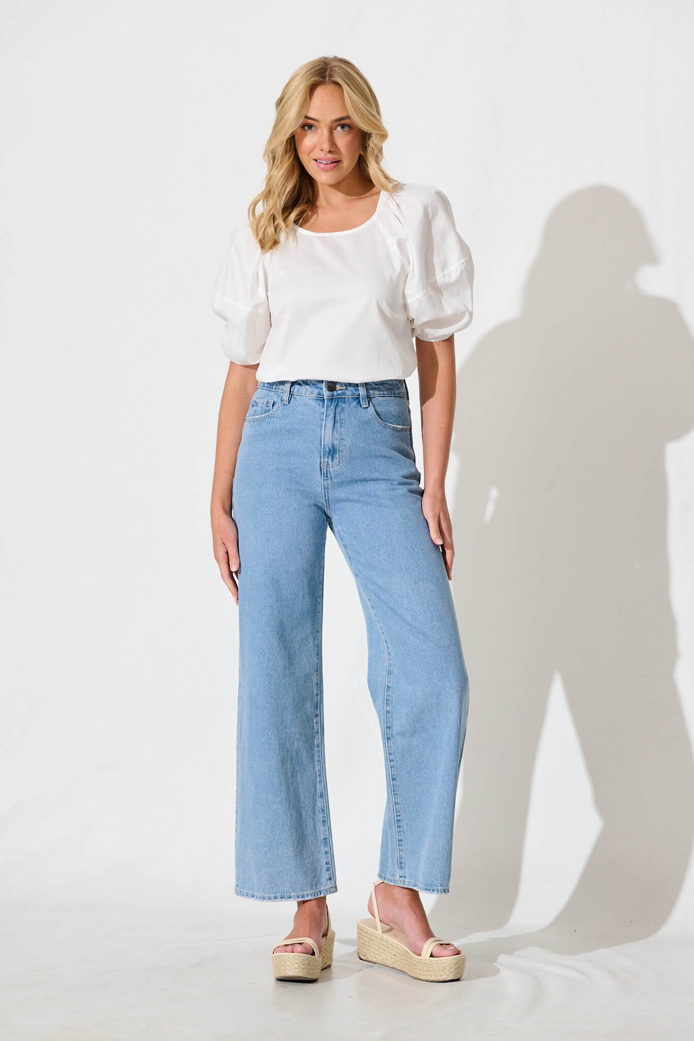 Beckett Top in White Cotton