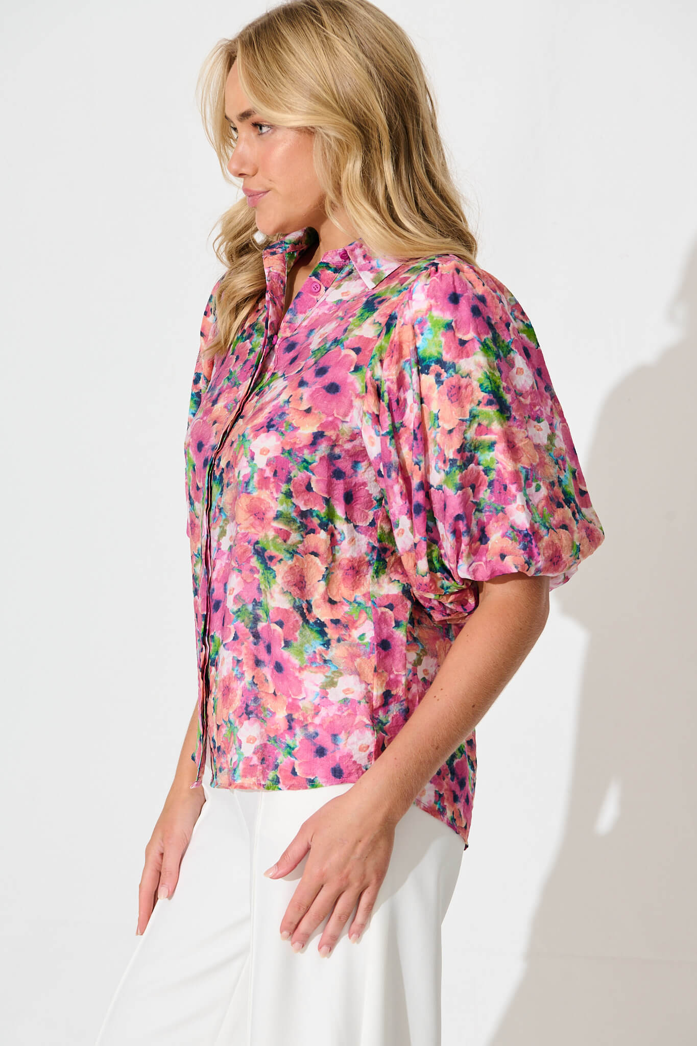 Aeryn Shirt in Pink Multi Floral