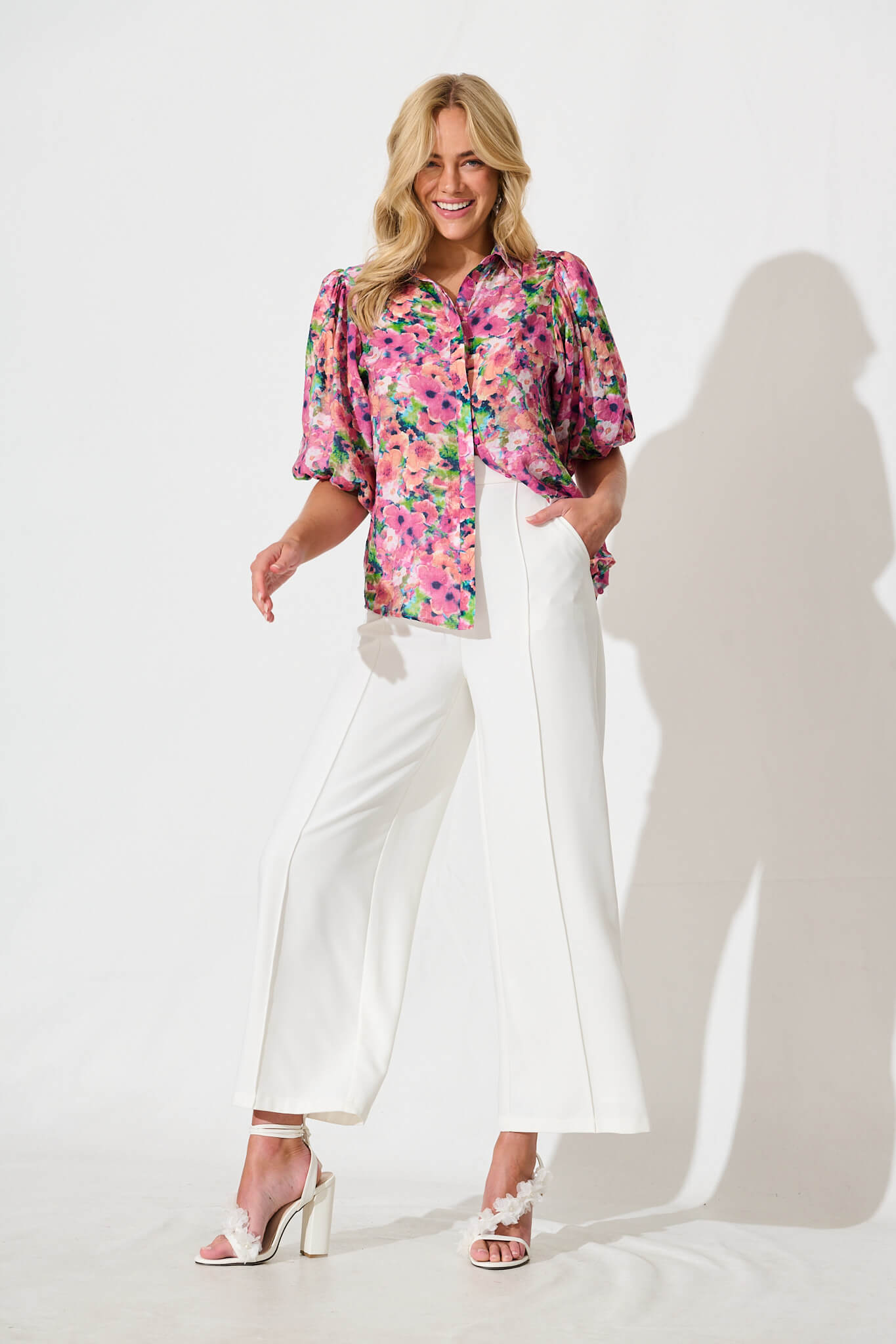 Aeryn Shirt in Pink Multi Floral