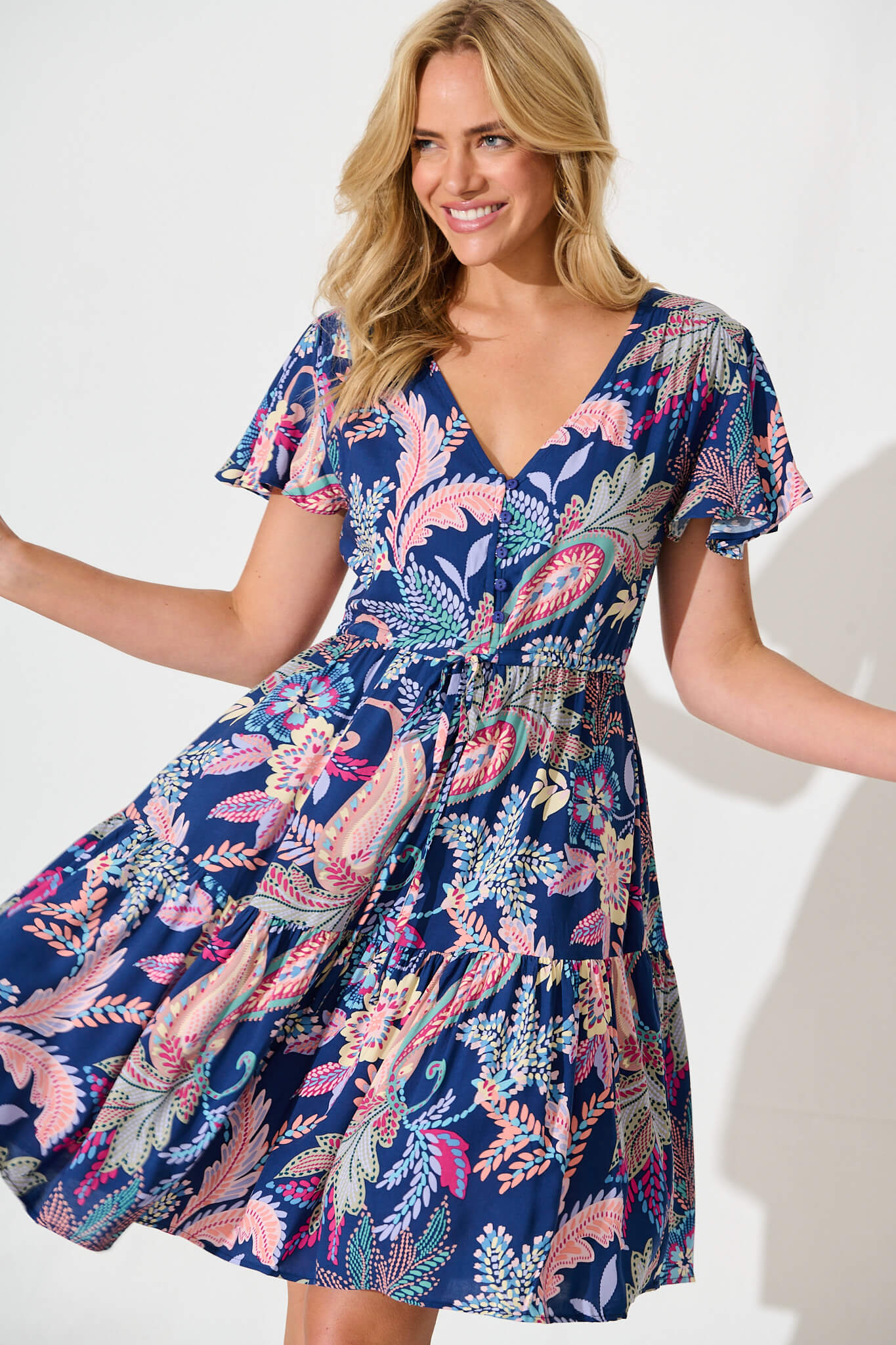 Tuesday Dress in Blue Multi Floral