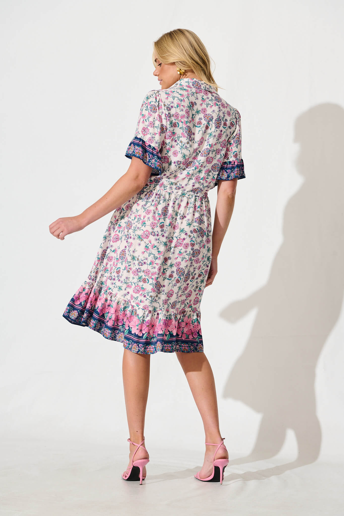 Samison Dress in Pink and Blue Floral