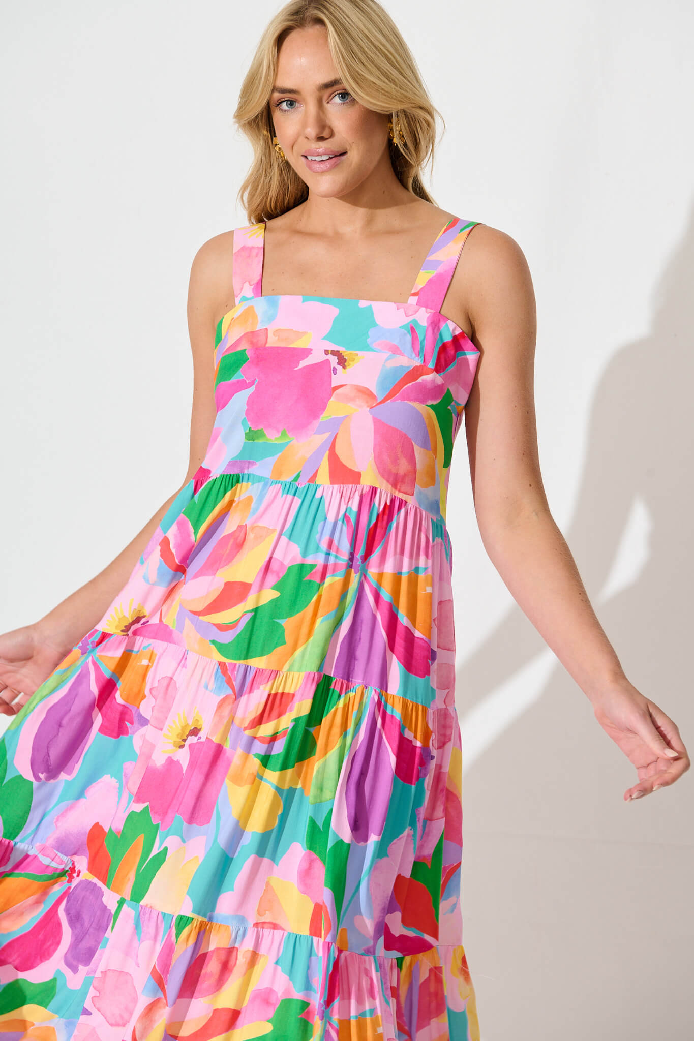 My World Midi Dress in Multi Print