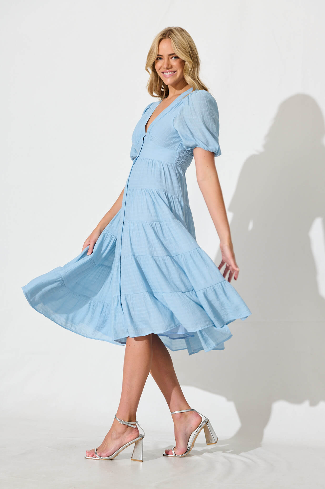 Modica Midi Dress In Pale Blue