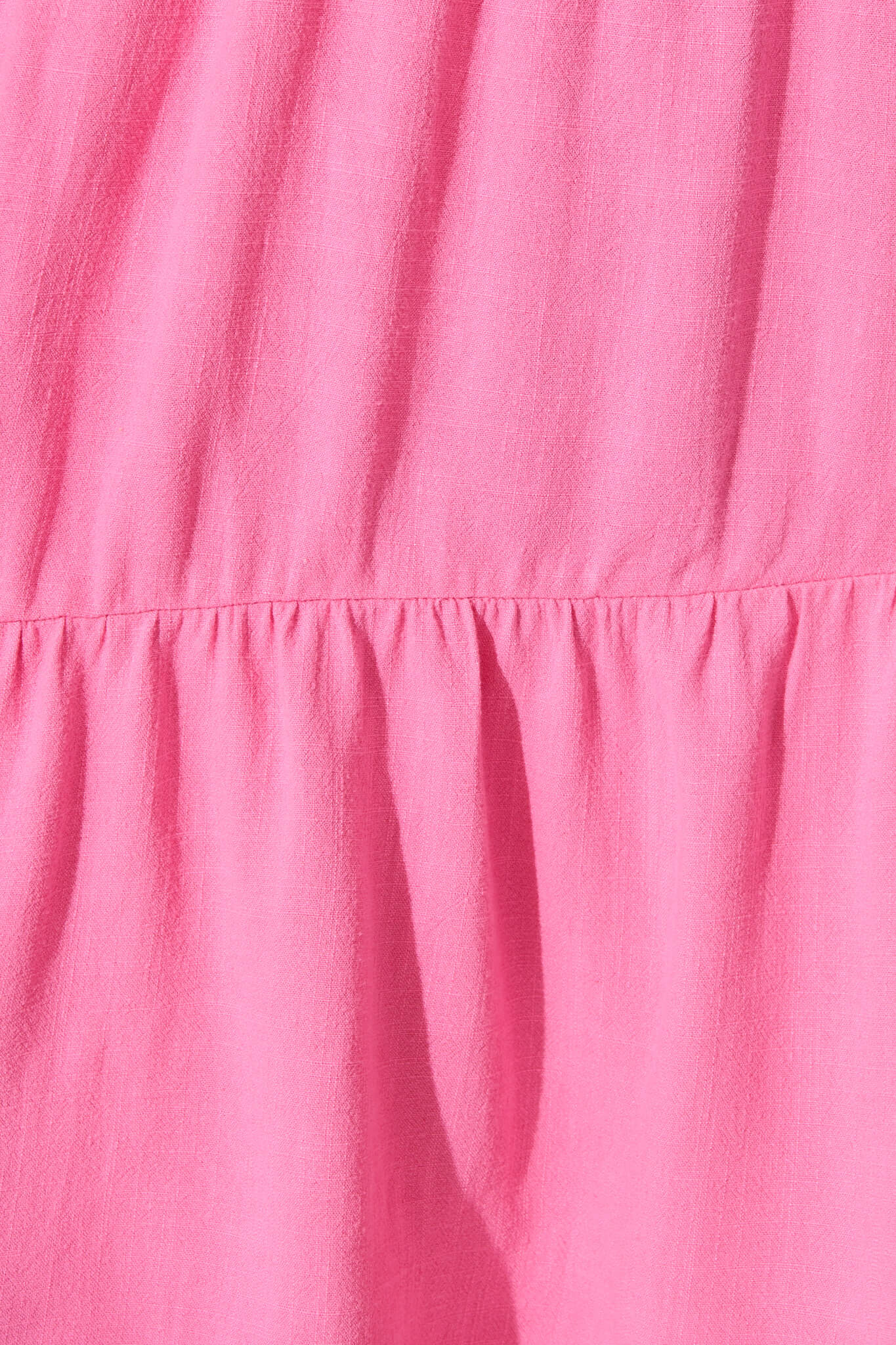 Savita Smock Dress in Pink Linen