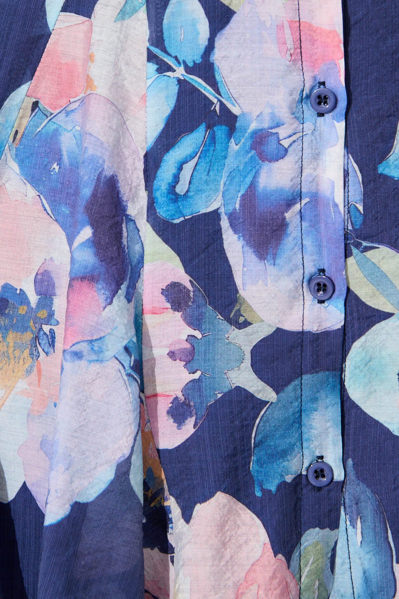 Sathia Shirt Dress in Navy Multi Watercolour Floral