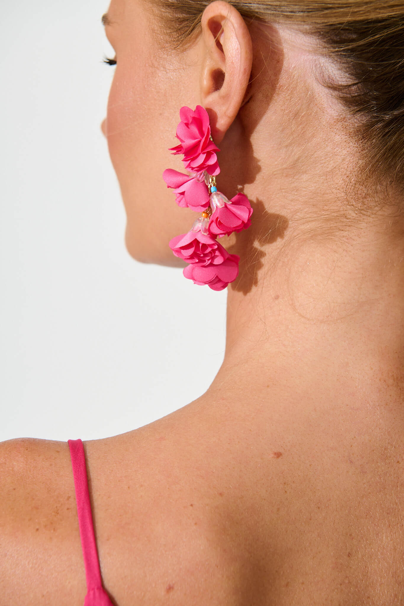 Niana Drop Earrings in Pink Floral