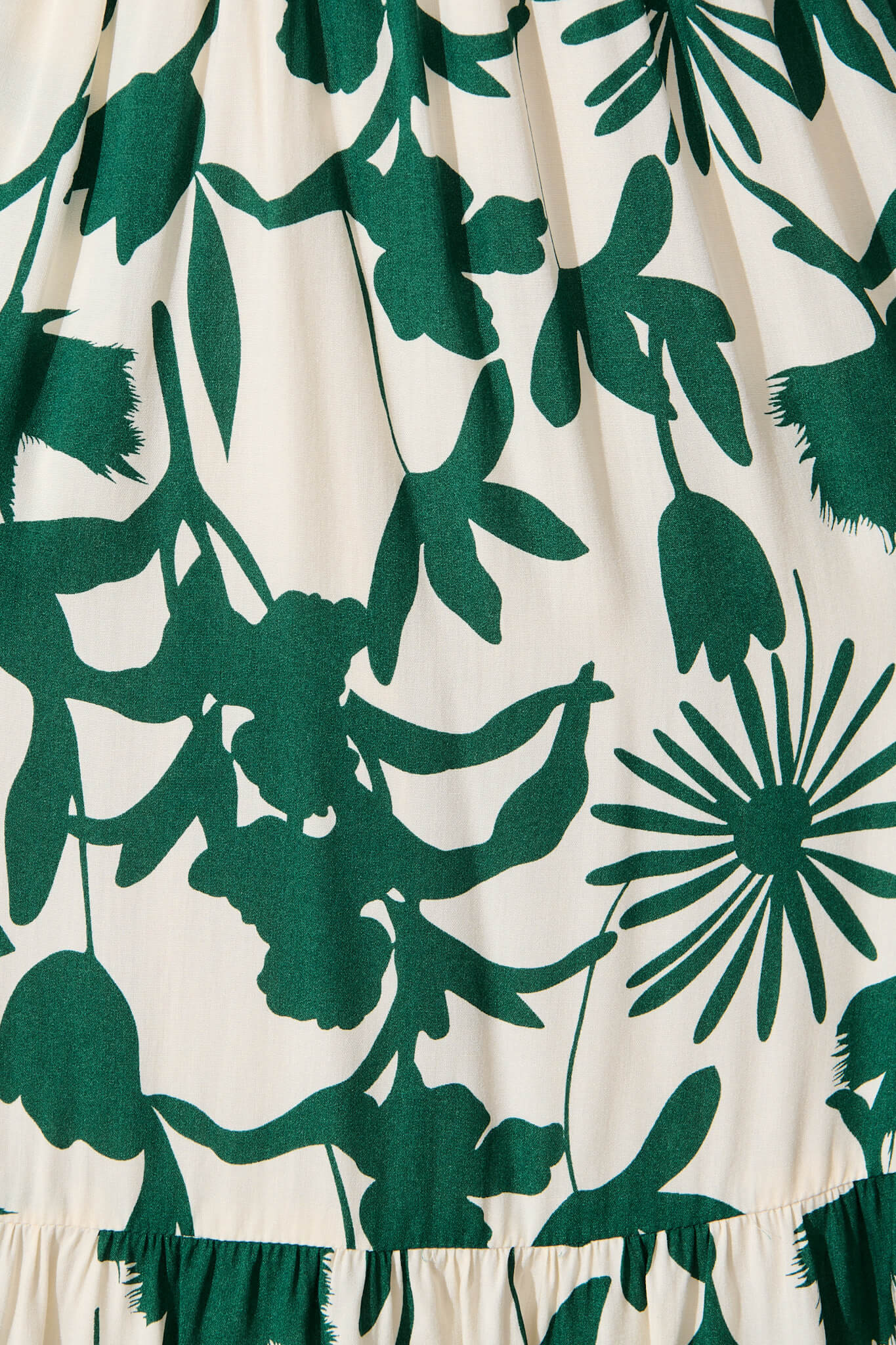 Pinarello Midi Dress in Cream with Emerald Print