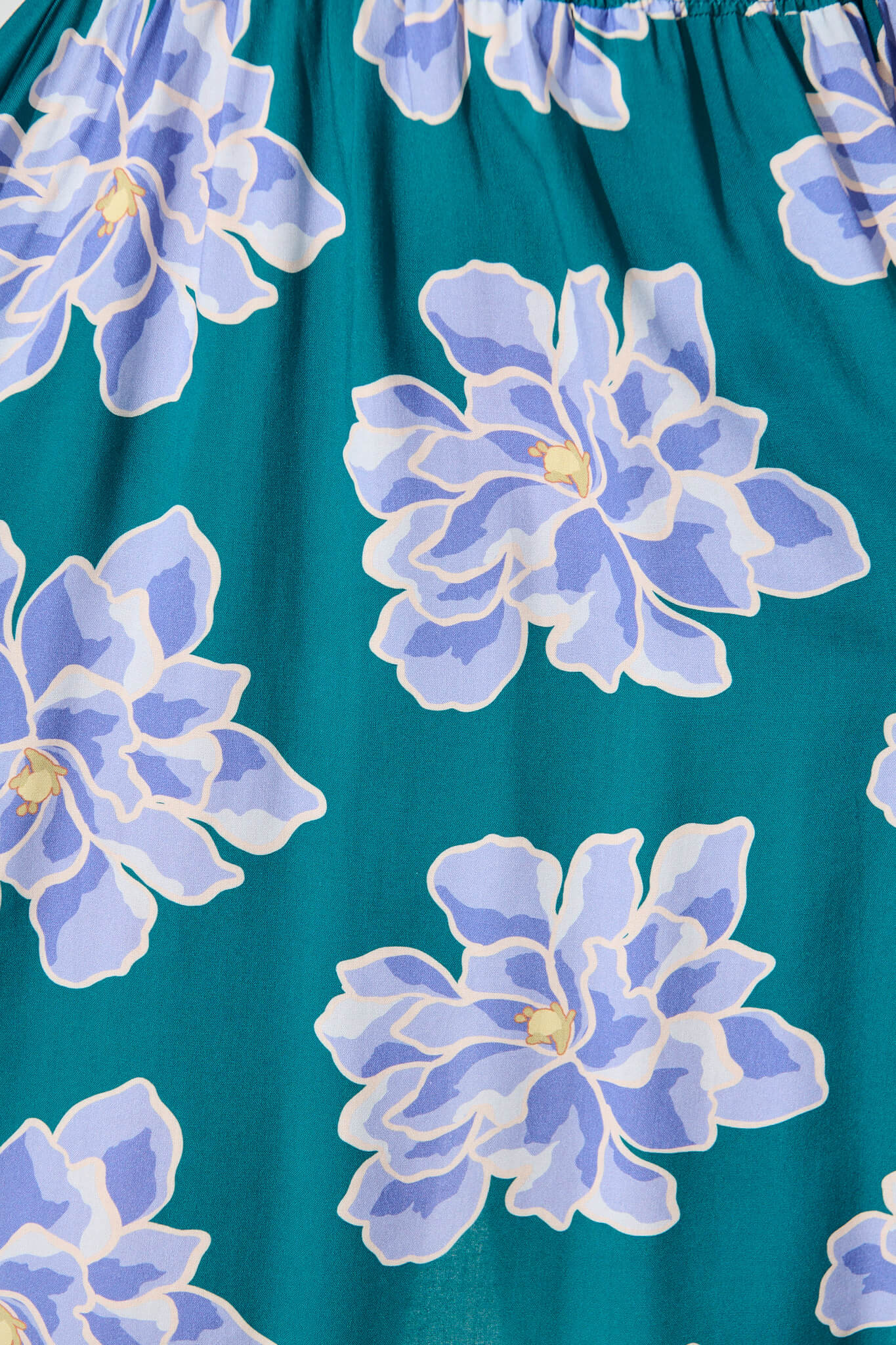 Sharlin Dress In Emerald With Blue Floral