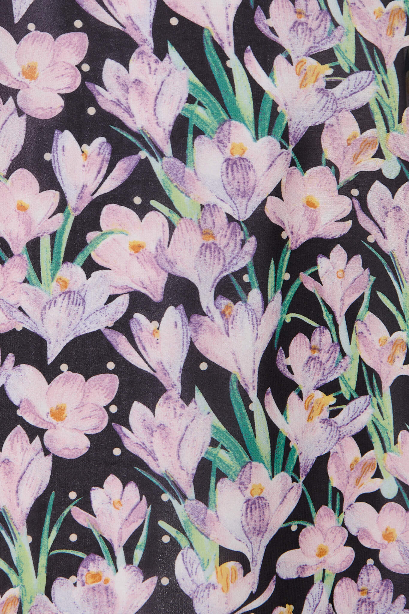 Altman Dress in Black with Lilac Floral Chiffon