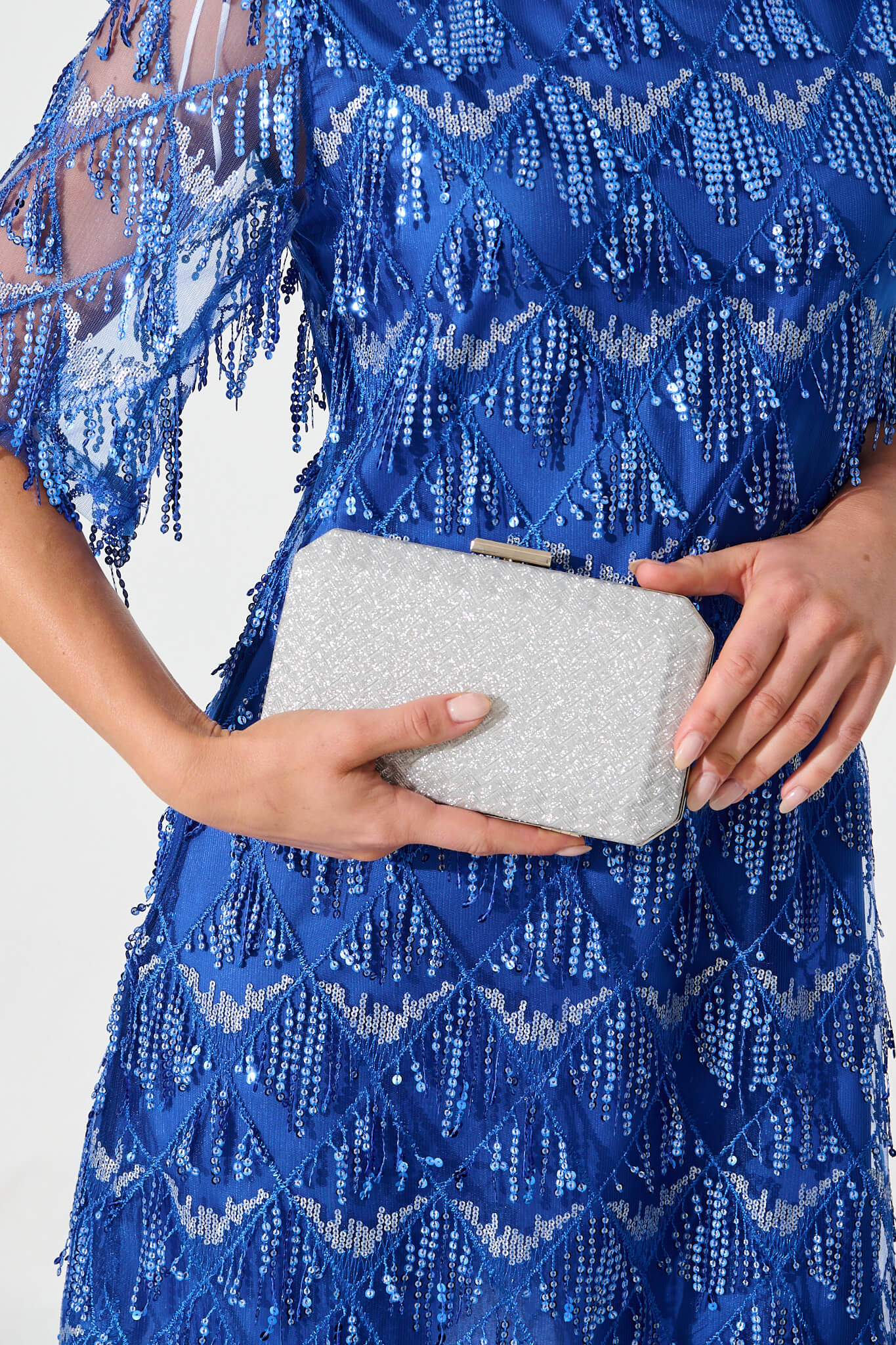 Fabianne Clutch Bag in Silver