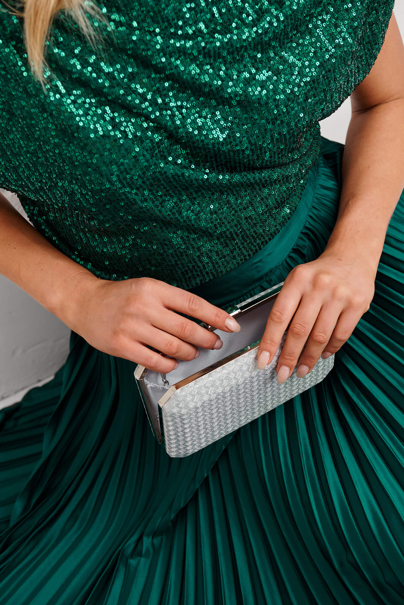 Fabianne Clutch Bag in Silver