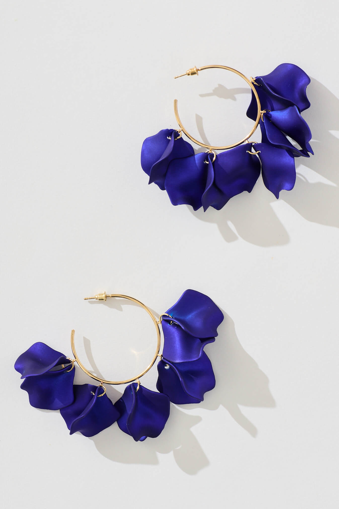 Kataleya Hoop Earrings in Navy Petals