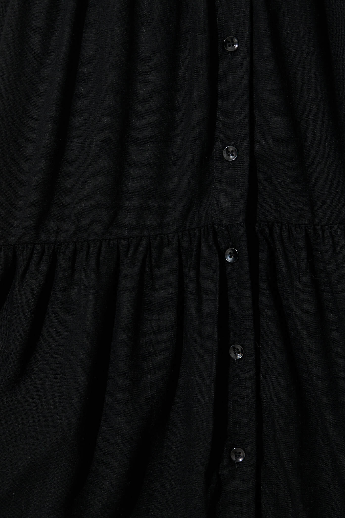 Melori Smock Dress in Black Linen Blend