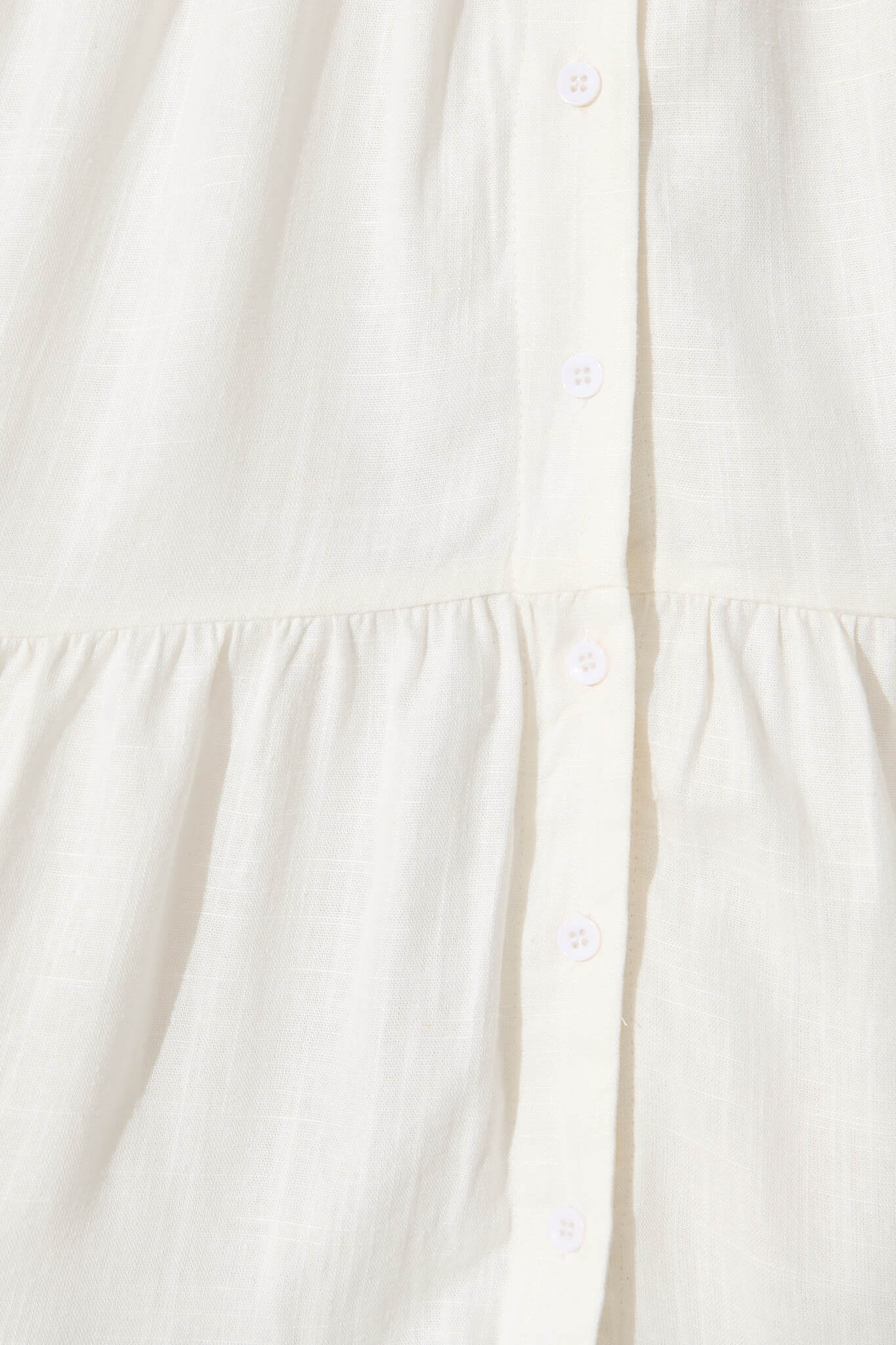 Melori Smock Dress in White Linen Blend