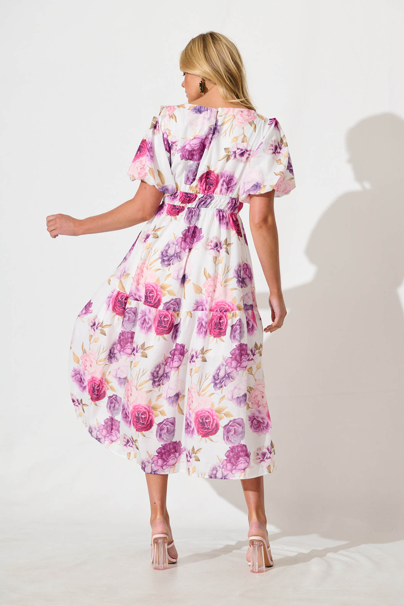 Stargazer Midi Dress in Lilac Floral