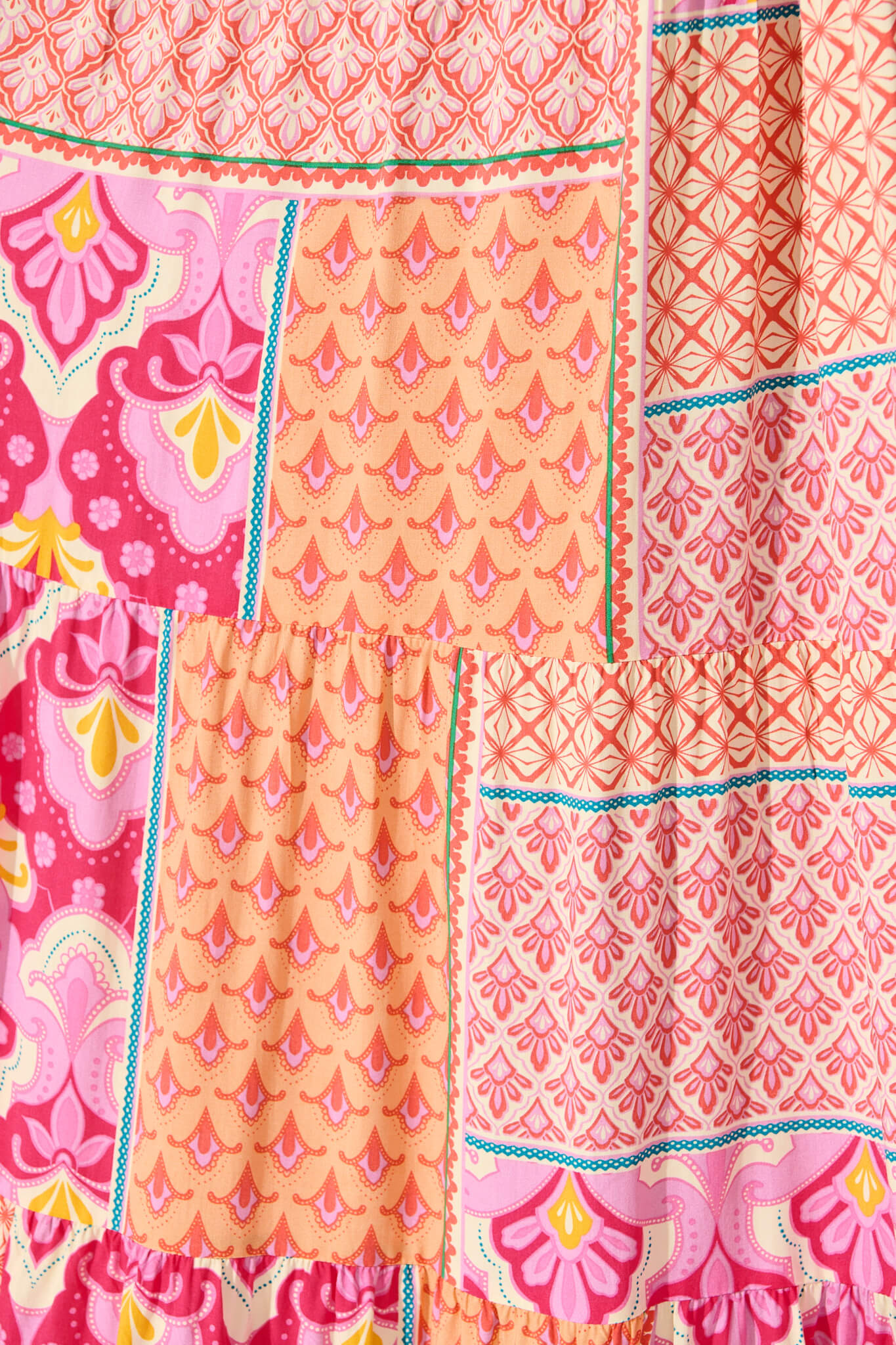 Lioni Midi Sundress in Pink Multi Patchwork