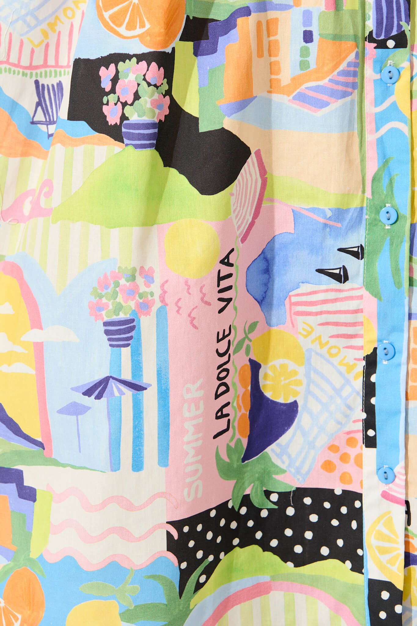 Dana Smock Dress in Multi Summer Print Cotton