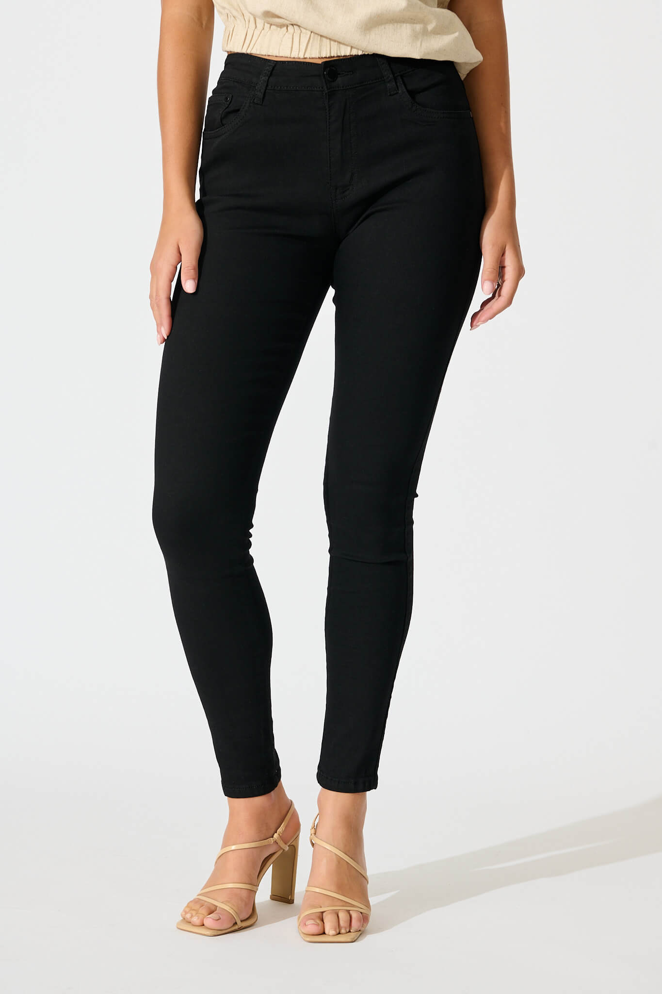 Siren High Rise Skinny Jean in Black Denim