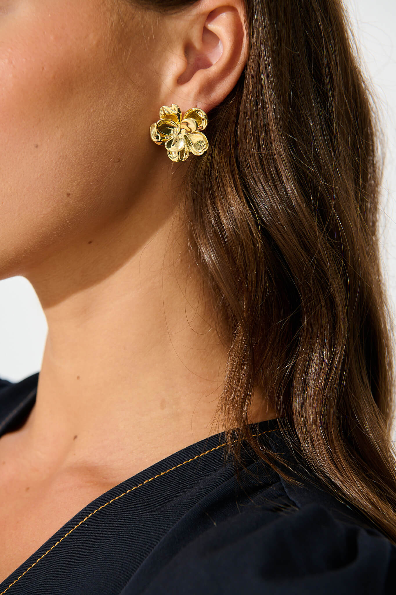 Winora Rosette Earrings in Gold