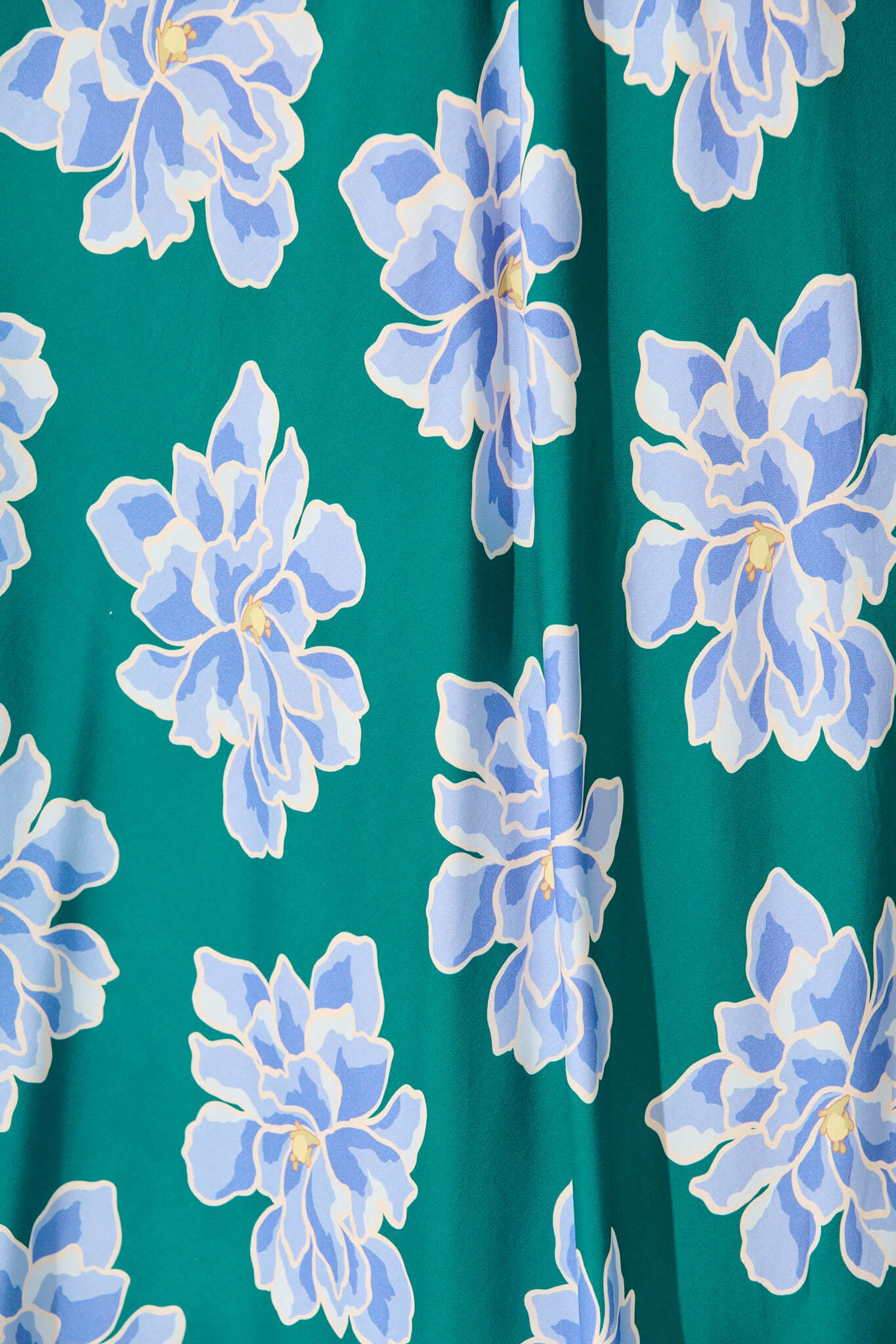 Farrell Maxi Skirt In Emerald With Blue Floral