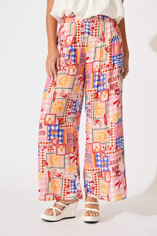 Gilligan Pant In Multi Conversational Print