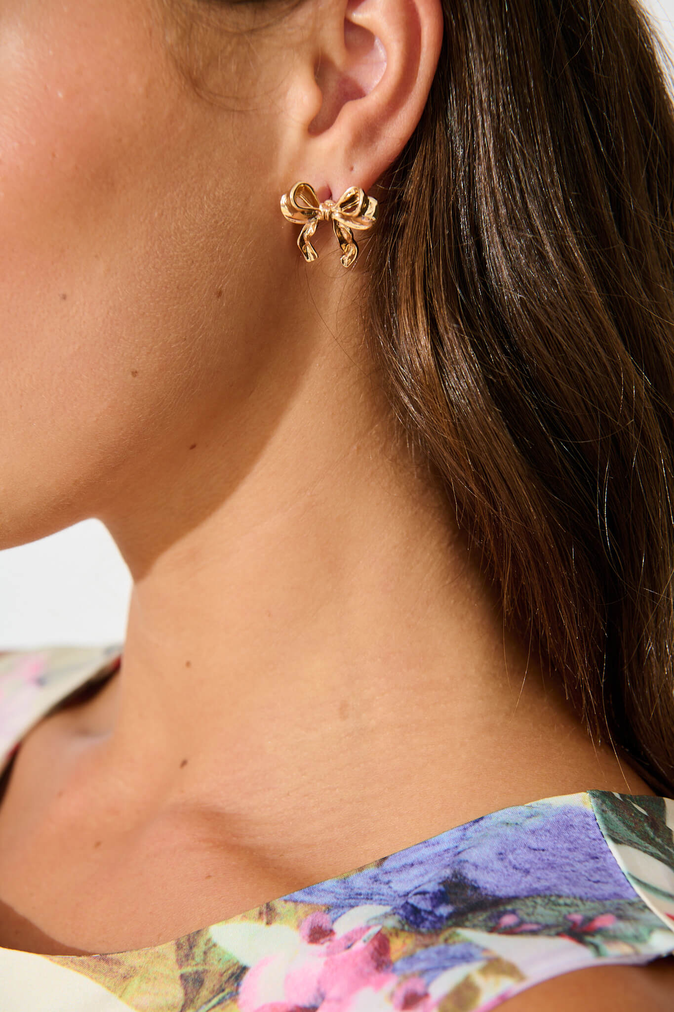 Lala Bow Earrings in Gold
