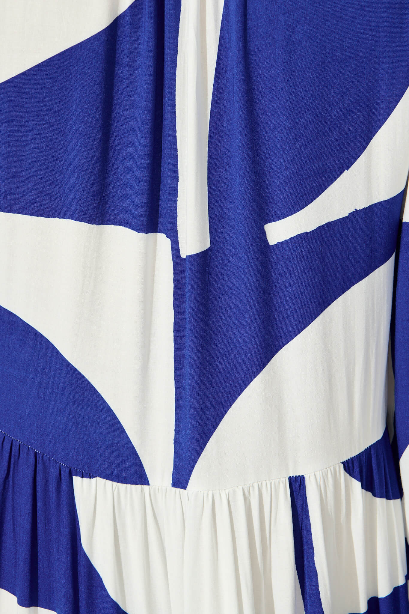 Kehlana Tiered Smock Dress In Navy Geo Print