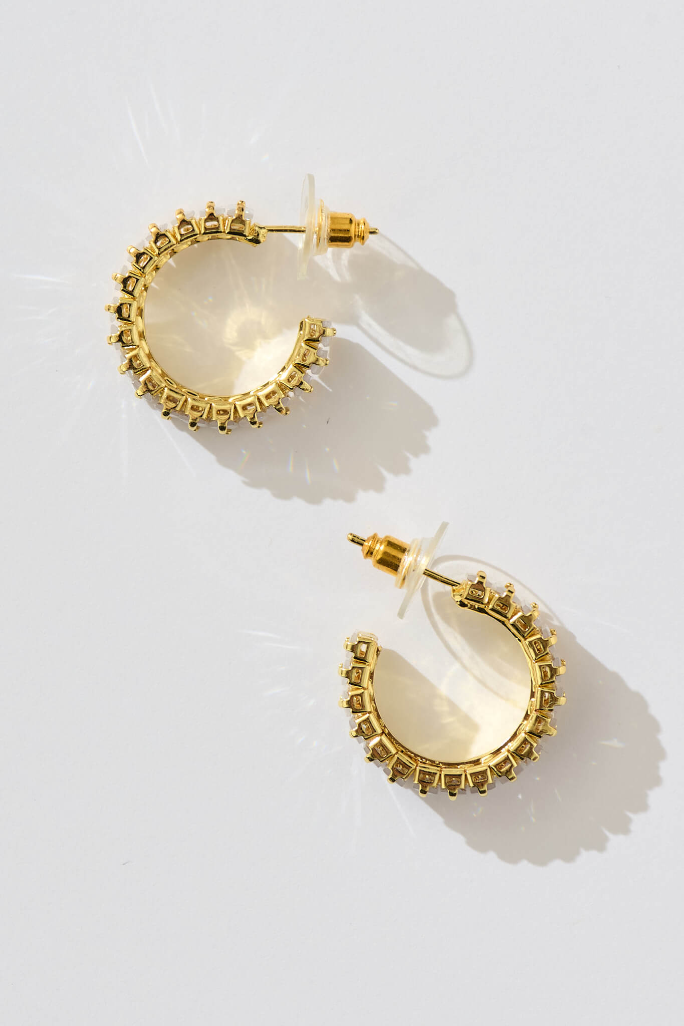 Airlie Hoop Earrings in Gold with Rhinestone